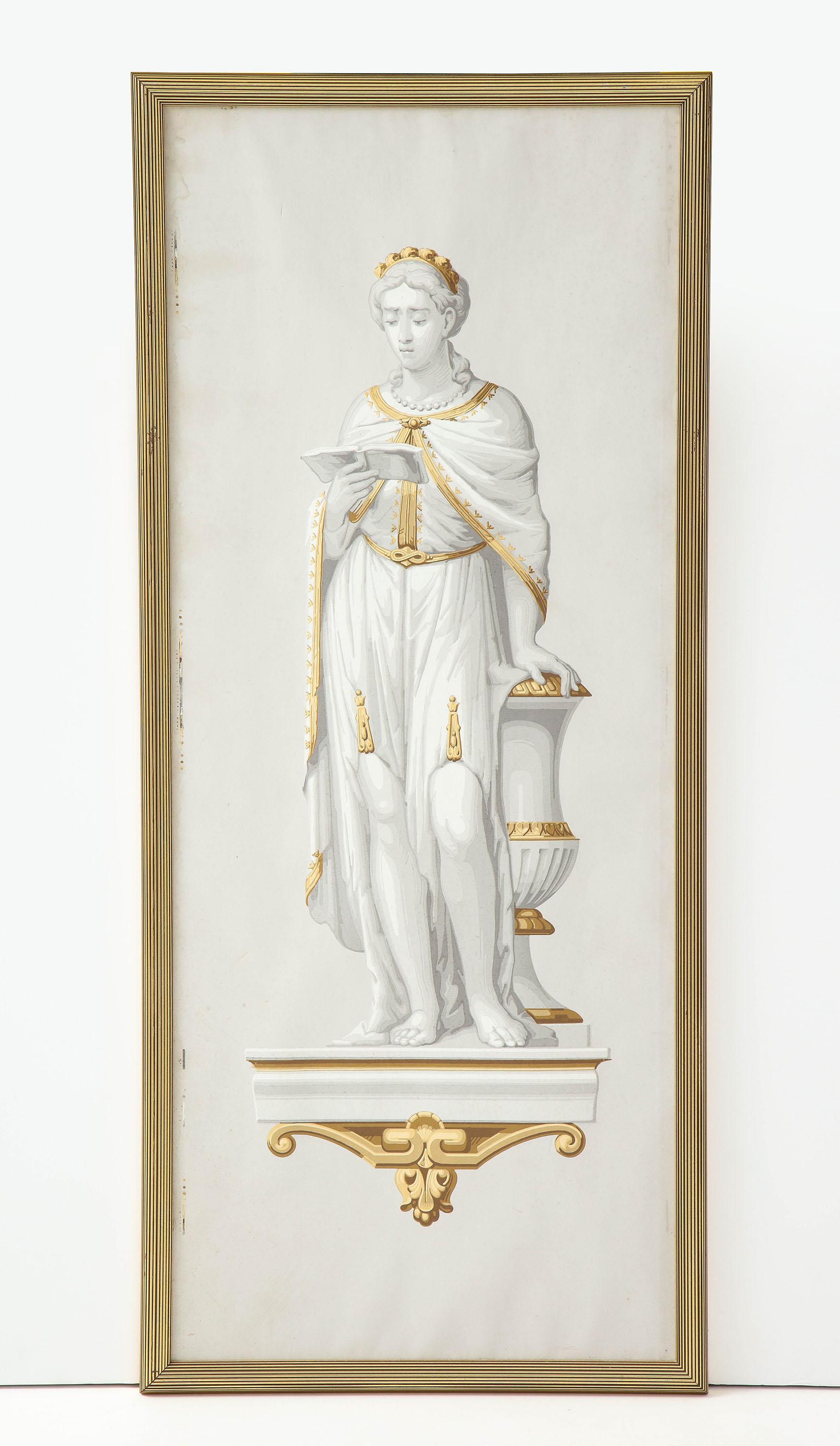 Set of 3 Block Prints on Paper, Attributed to Delicourt For Sale 2