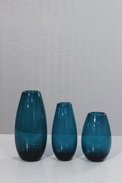 Set of 3 blown glass vases by Karl Friedrich, Germany 1960s