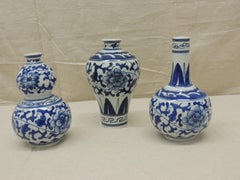 Set of '3' Blue and White Decorative Vases