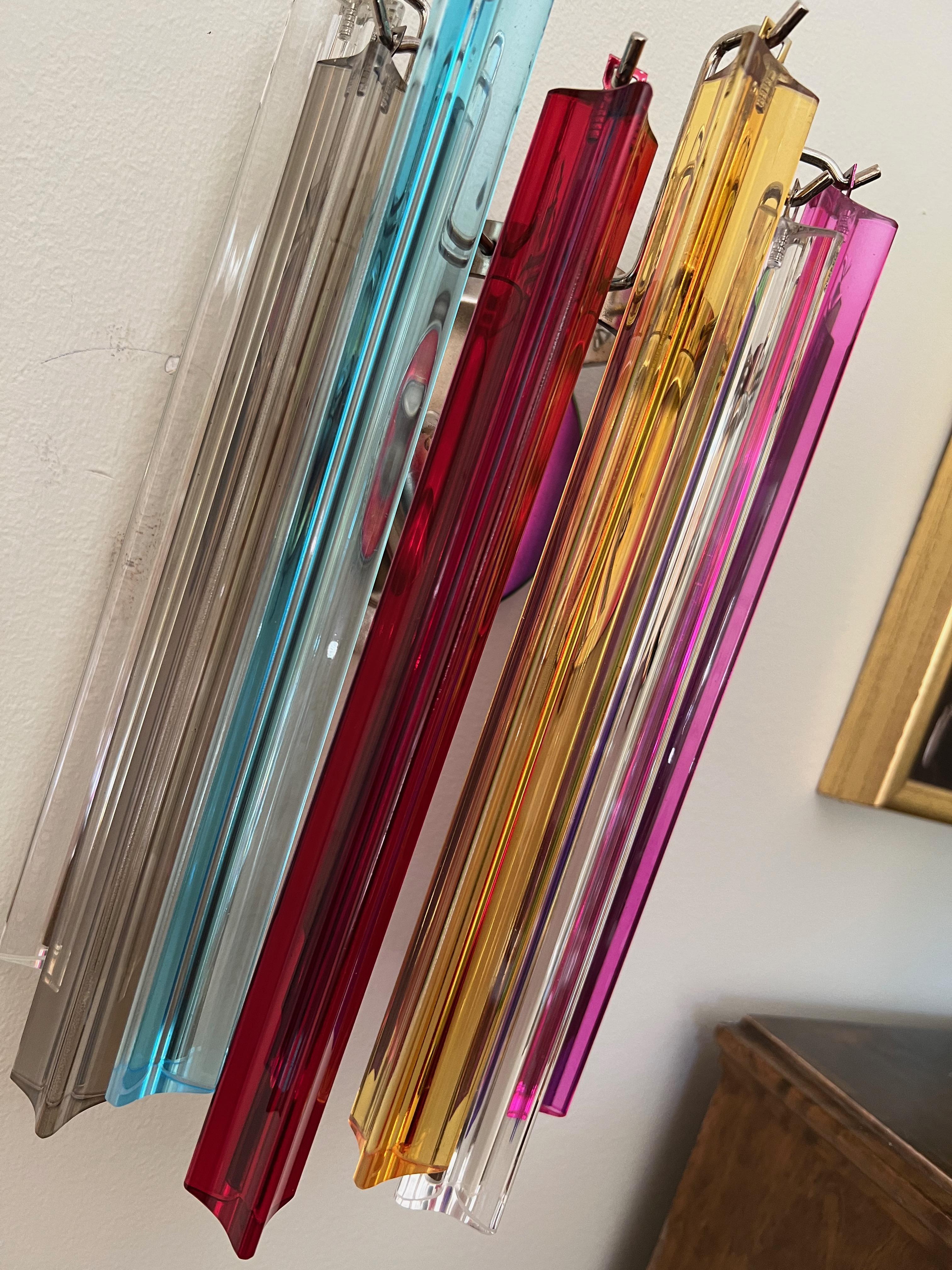 Set of 3 Bold Colorful Murano Wall Sconces en venta 1