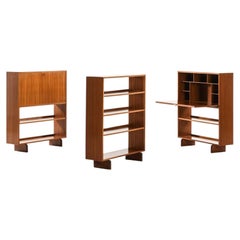 Set of 3 Bookcase and Cabinets in Mahogany by Josef Frank, 1940s