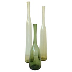 Set of 3 "Bouteilles Folles" by Claude Morin, circa 1970, France
