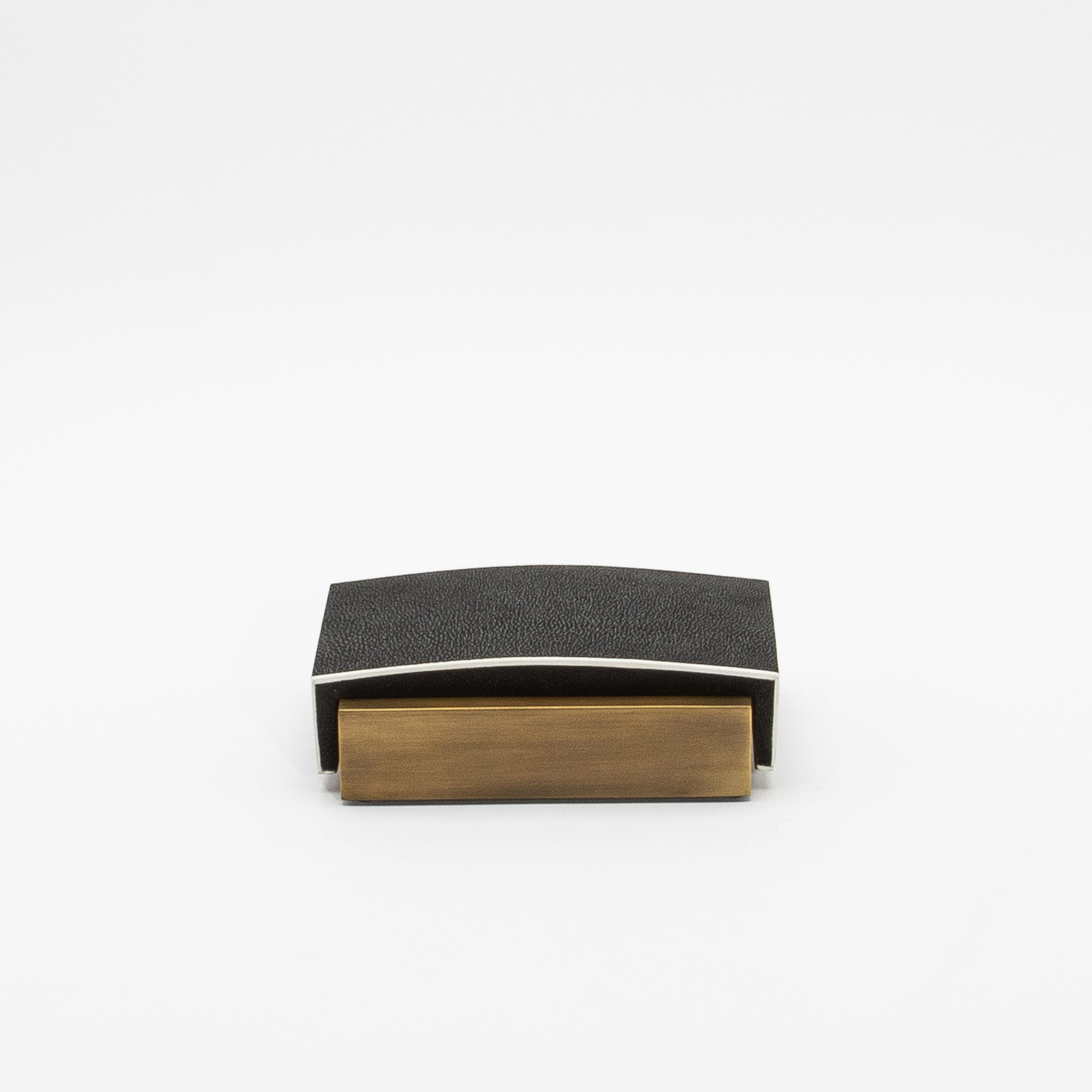 Juego de 3 cajas de piel de zapa negra y latón patinado bronce by R&Y Augousti en Nuevo estado para la venta en West Hollywood, CA