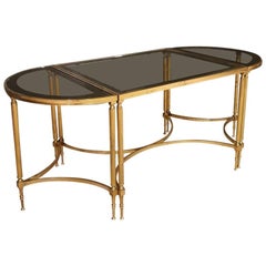 Set of 3 Brass and Glass Tables