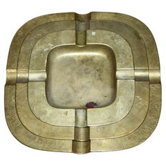 set of 3 brass ashtray