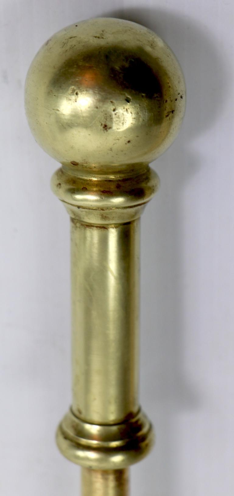 Set of 3 Brass Ball Top Fireplace Tools 6