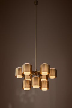 Set of 3 Brass Chandeliers by Holger Johansson, Sweden, 1960s