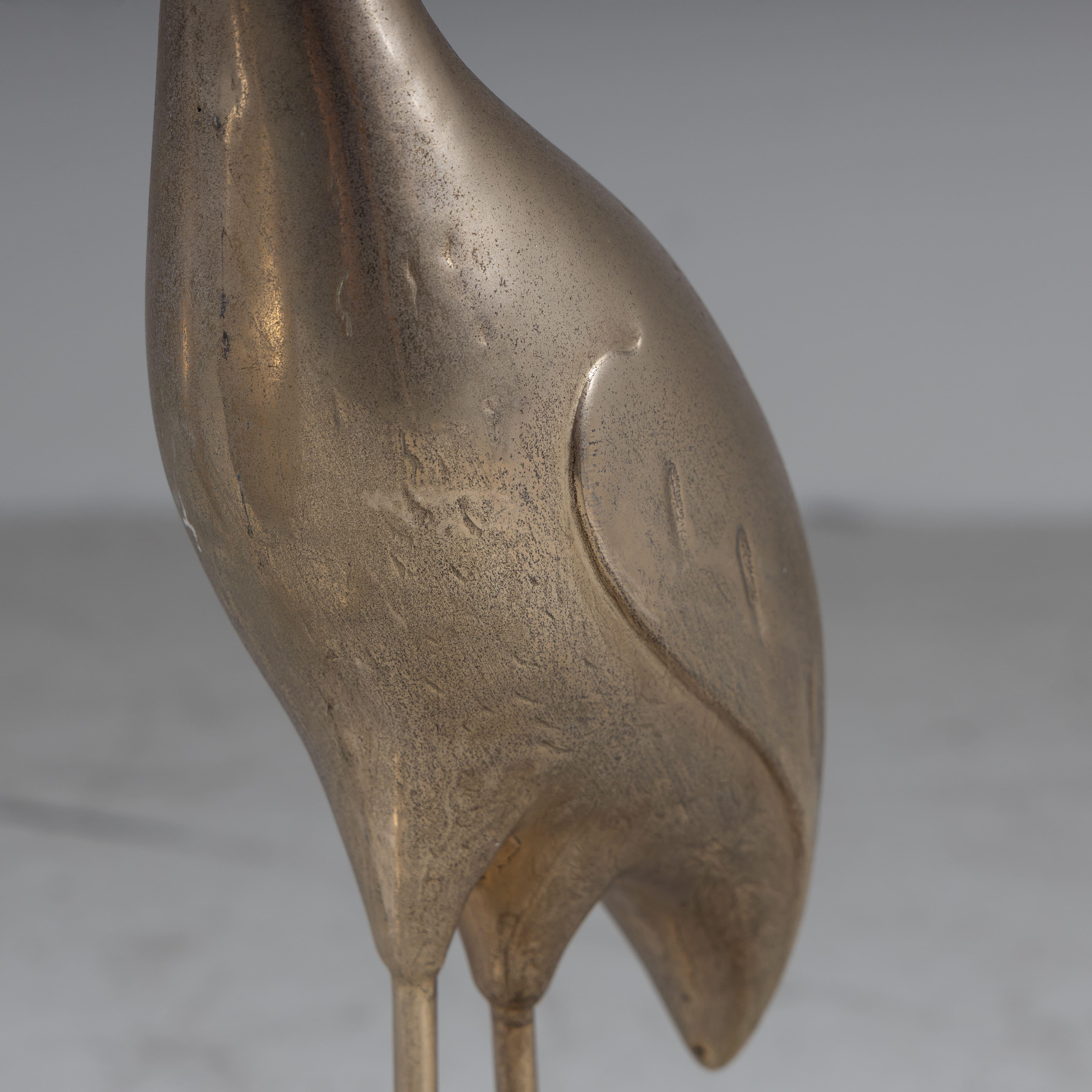 Italian Set of 3 brass flamingo sculptures, 1960 For Sale