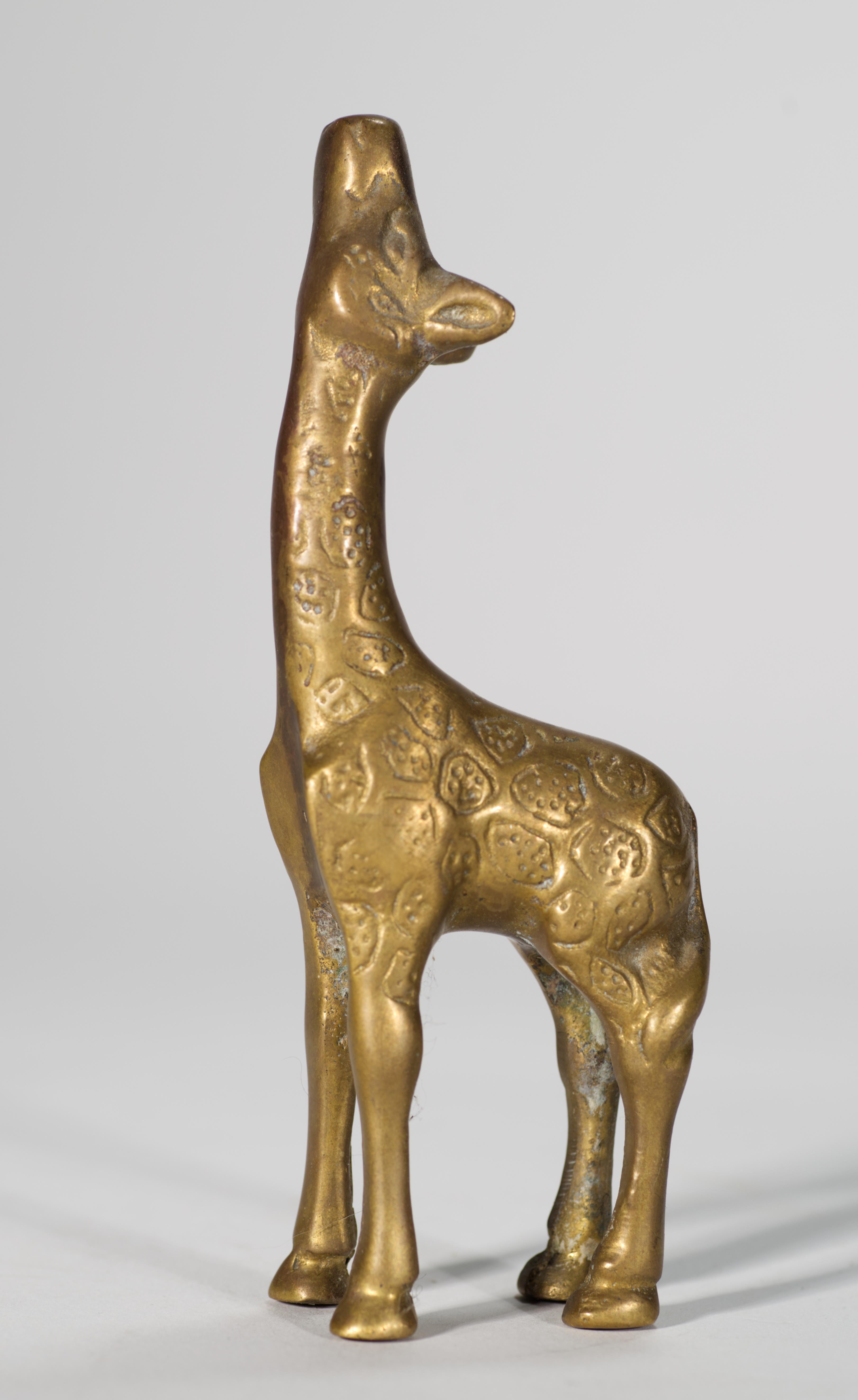 Ottone Set di 3 statuette di Giraffa in ottone, set moderno del Medioevo #2 in vendita