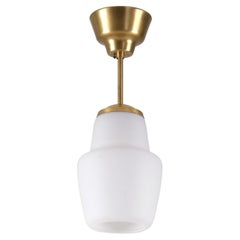 Set di 3 lampade da soffitto in ottone e vetro, Svezia, anni '50