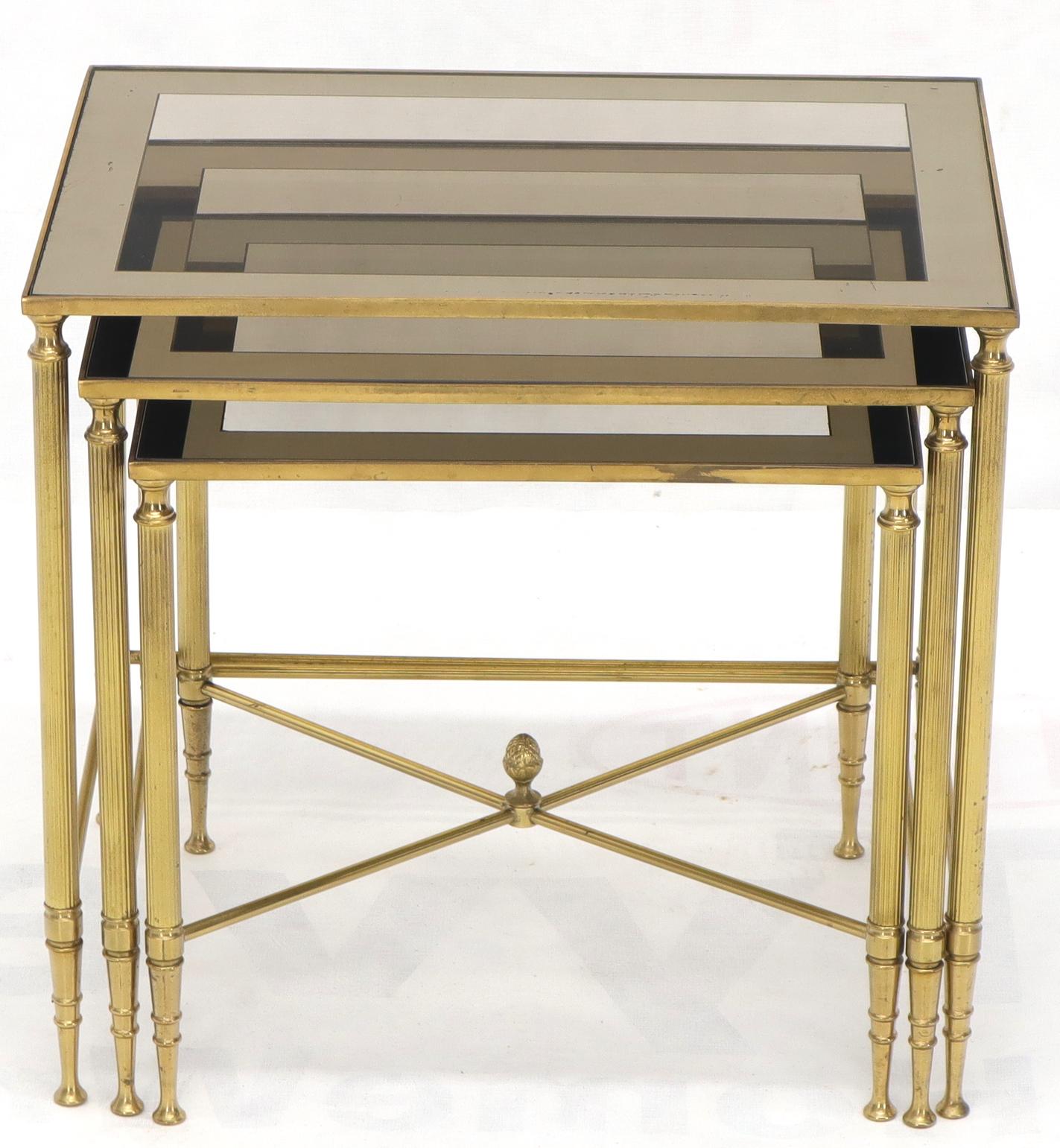 glass top nesting coffee tables
