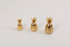 Set of 3 Brass Pineapple Ice Buckets or Candy Boxes