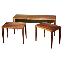 Set of 3 Brazilian Rosewood Tables by Severin Hansen, 1960s