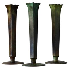 Set von 3 Bronzevasen im Art déco-Stil von GAB Guldsmedsaktiebolaget, Schweden, 1930er Jahre
