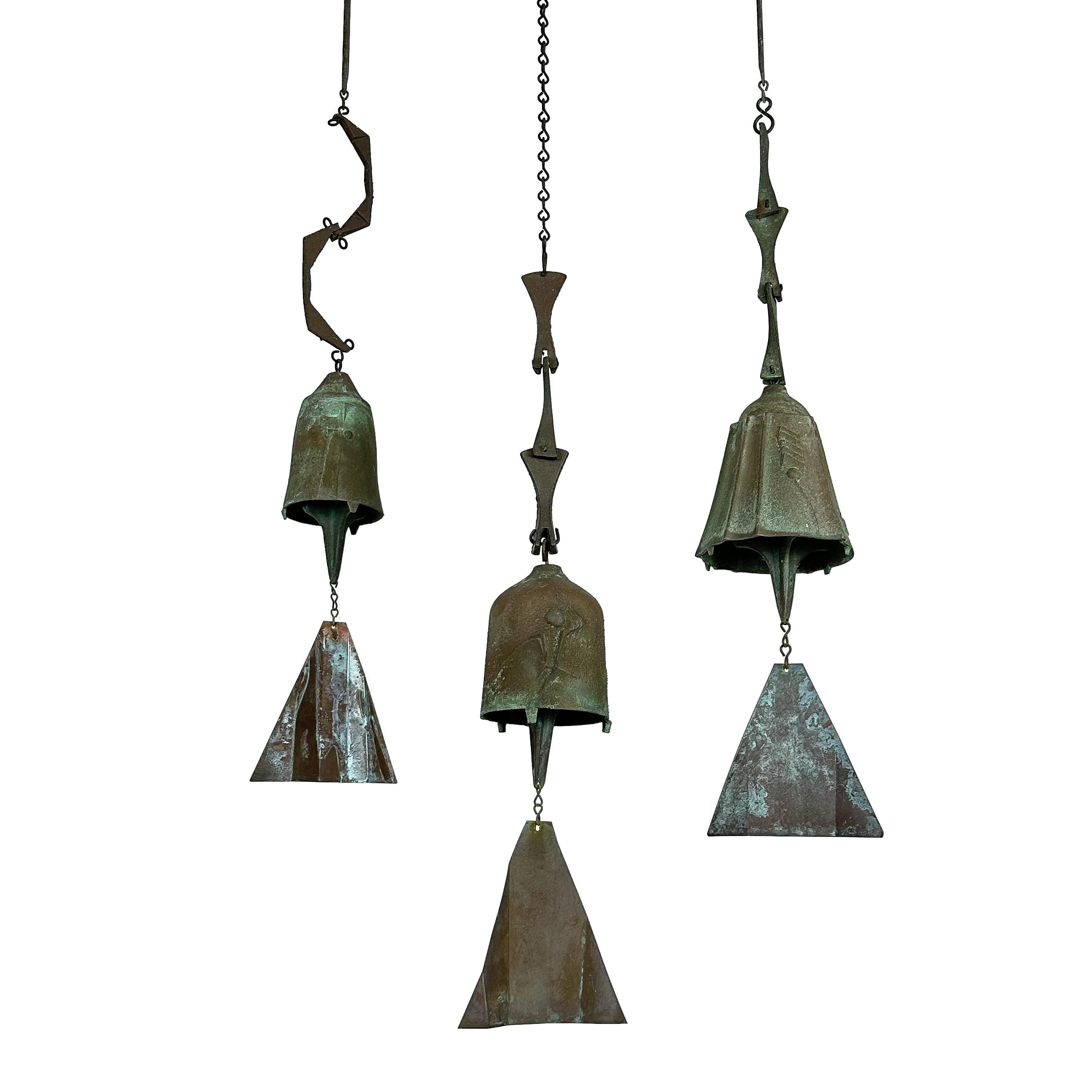 Set of 3 Bronze Bells / Wind Chimes by Paolo Soleri for Arcosanti 8