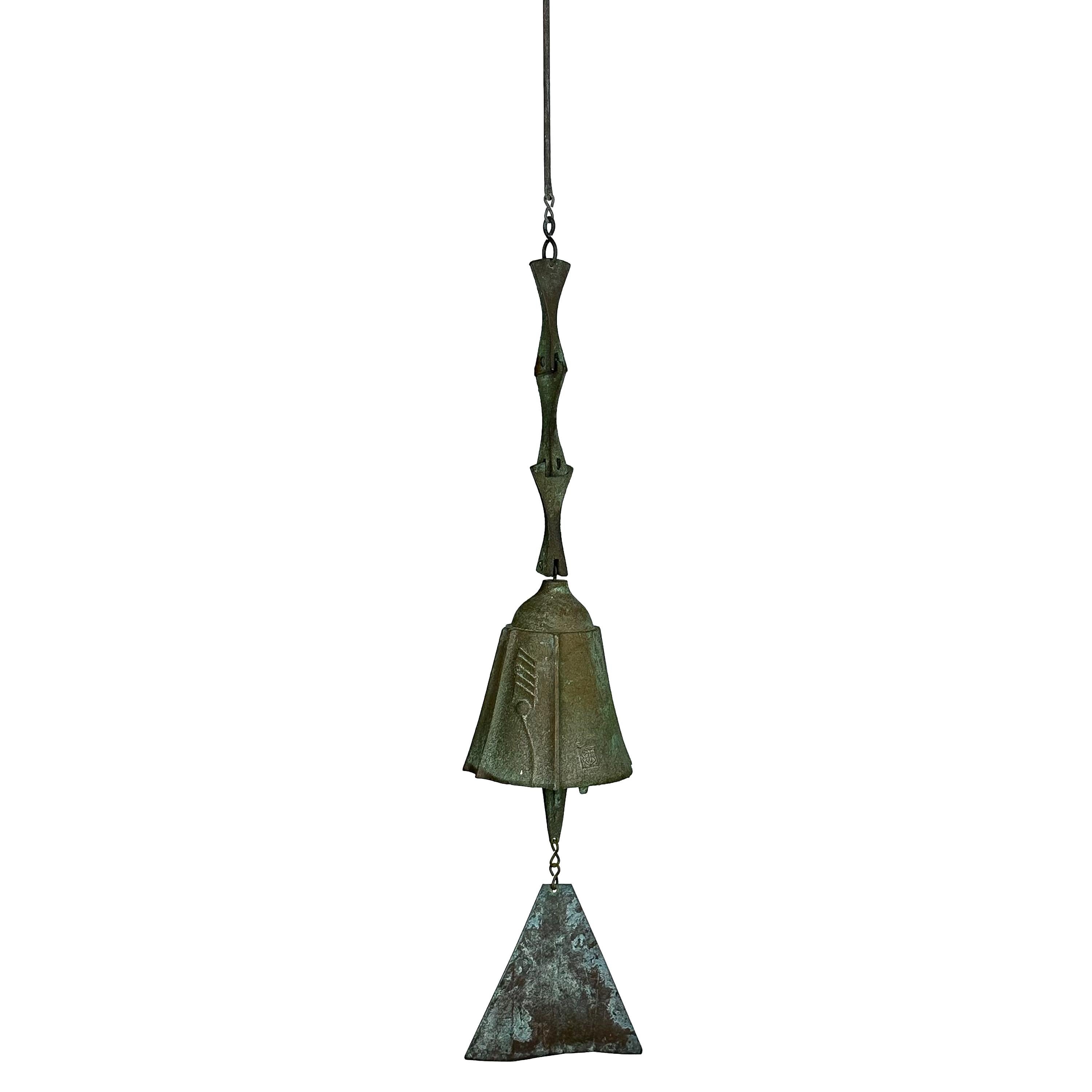 Mid-Century Modern Set of 3 Bronze Bells / Wind Chimes by Paolo Soleri for Arcosanti
