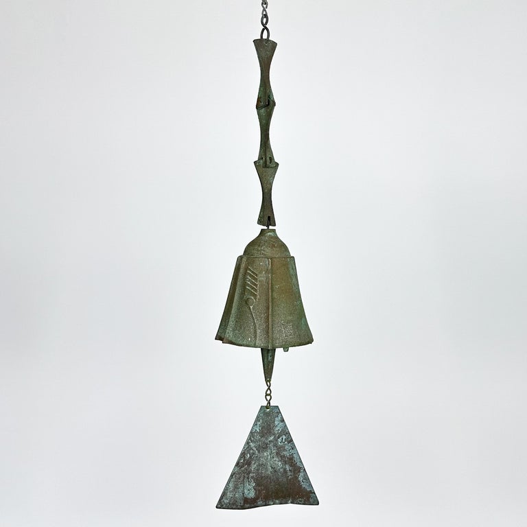 Set of 3 Bronze Bells / Wind Chimes by Paolo Soleri for Arcosanti For