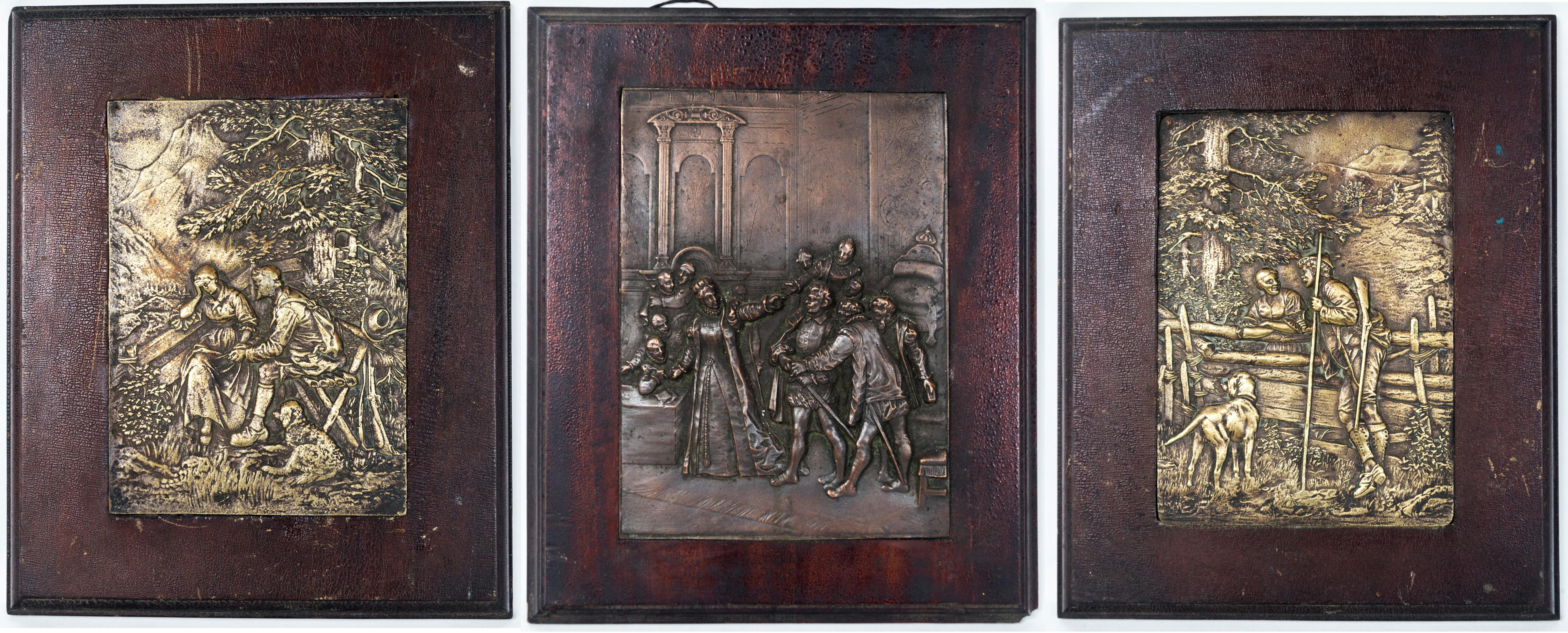 Set of 3 Bronze Plaques For Sale 4