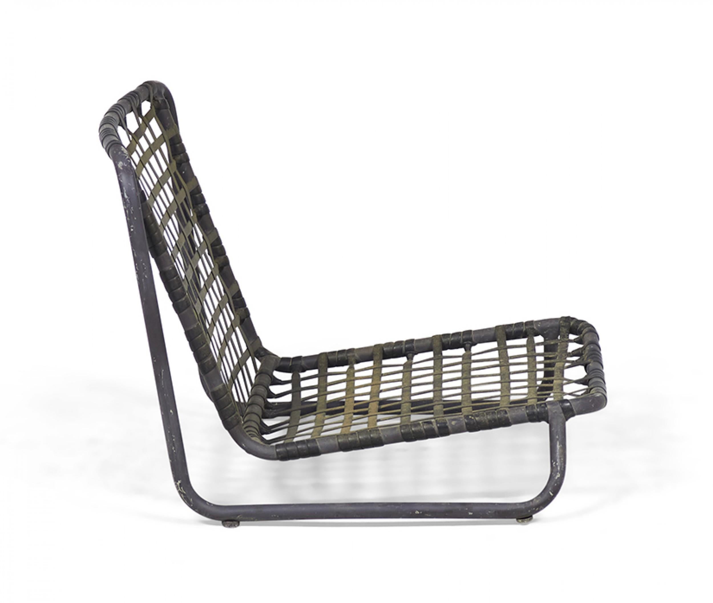 Ensemble de 3 chaises de plage/d'extérieur Jordan en aluminium marron de style américain du milieu du siècle dernier en vente 1