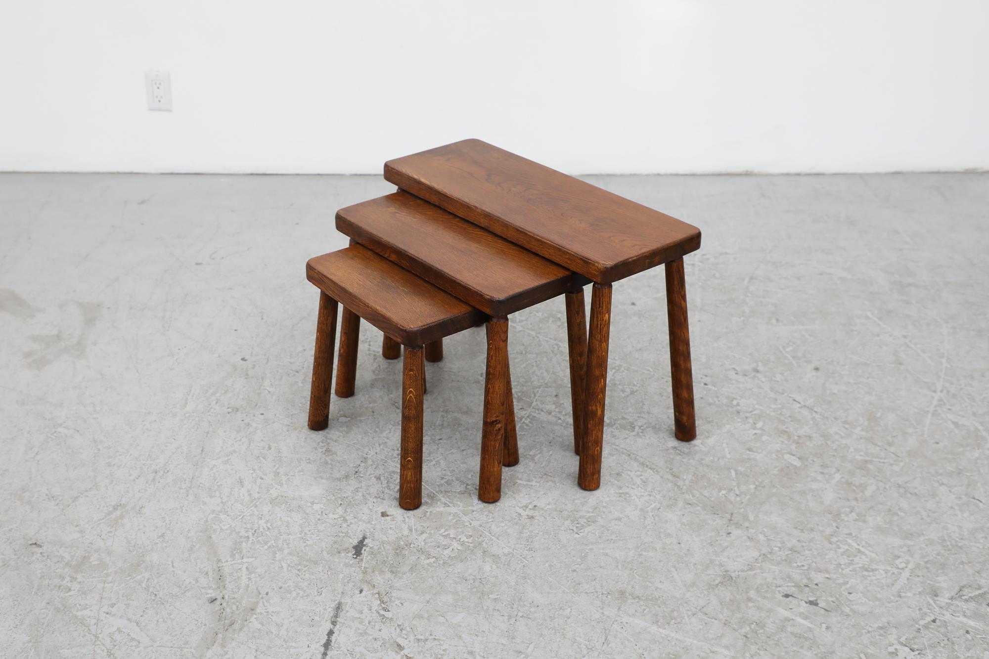 Set of 3 Brutalist Nesting Tables In Good Condition In Los Angeles, CA