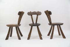 Pair of Brutalist Rustic Modern Sculptured Chairs in the Style of Alexandre Noll