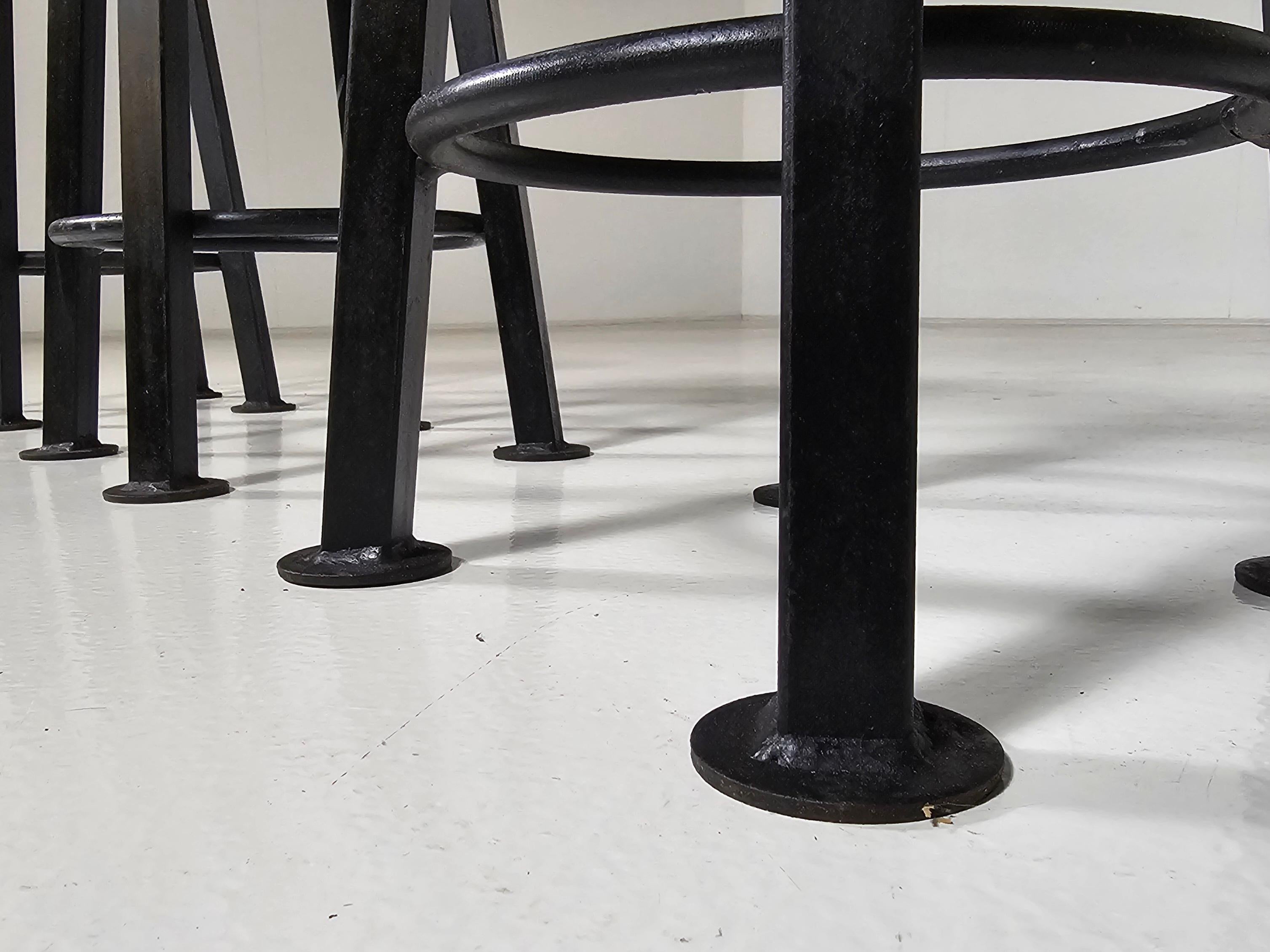 Set of 3 brutalist stools, Belgium, 1970s For Sale 4