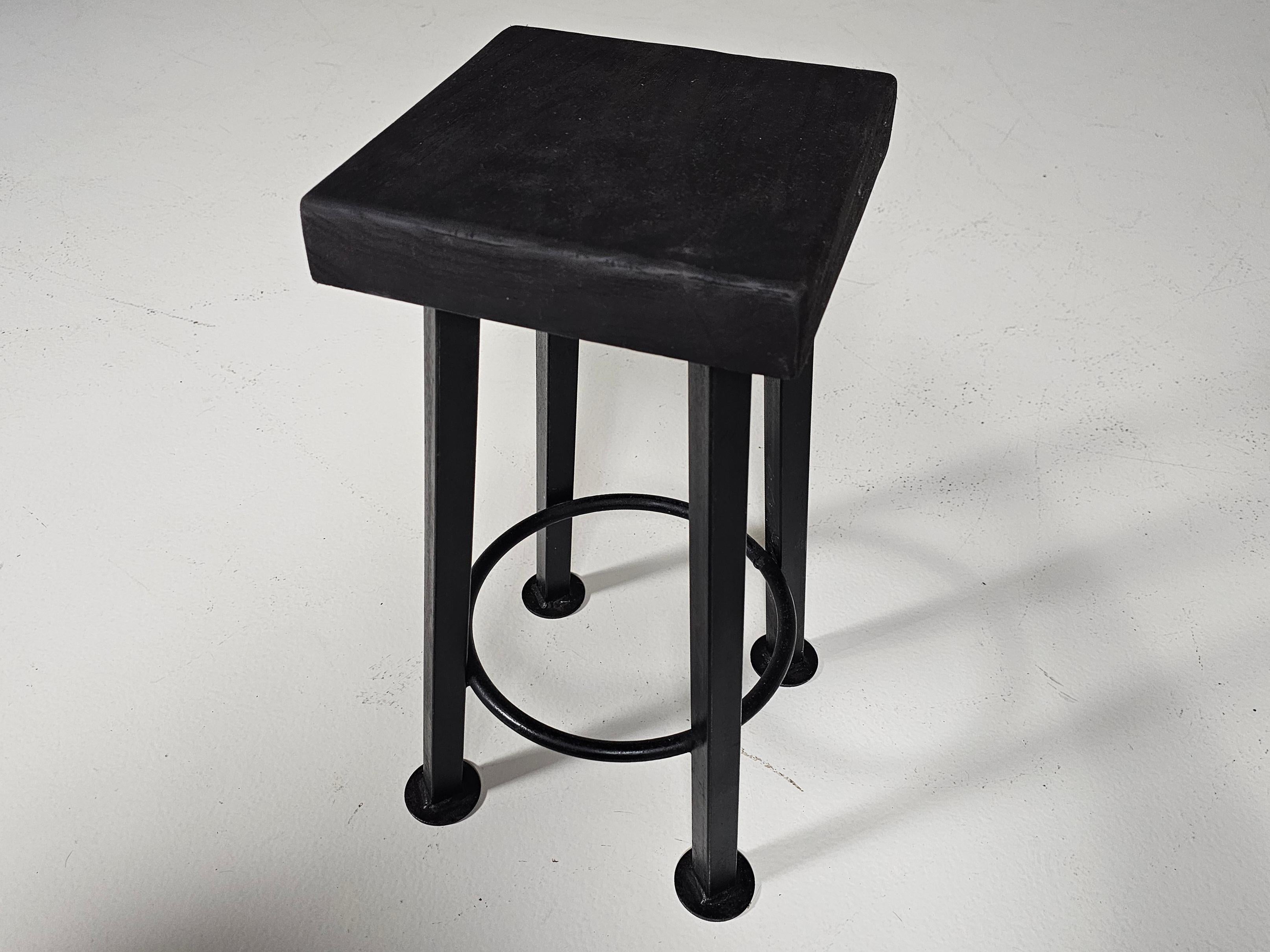 Set of 3 brutalist stools, Belgium, 1970s For Sale 6