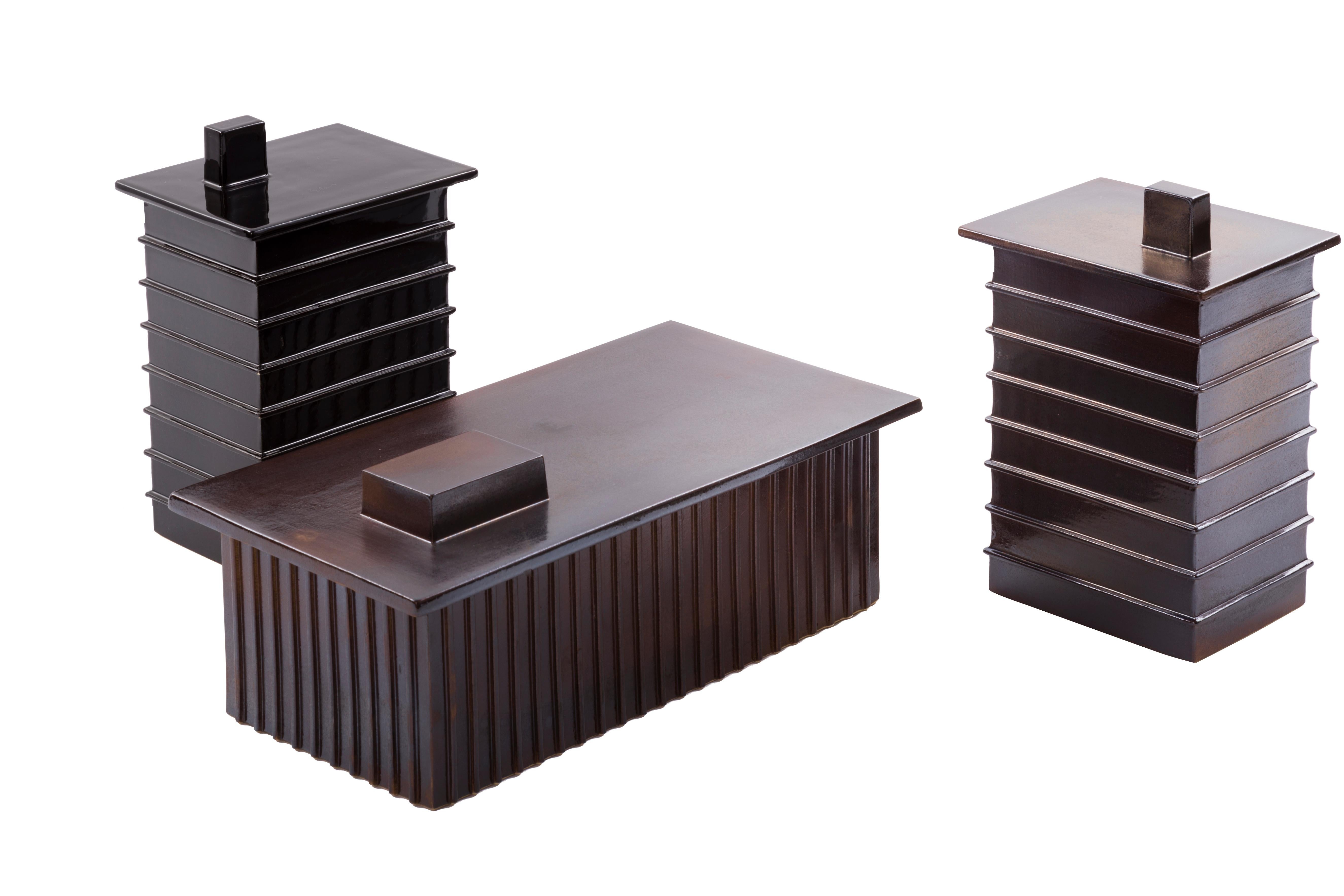 Contemporary Set of 3 Building Small Boxes by Pulpo For Sale