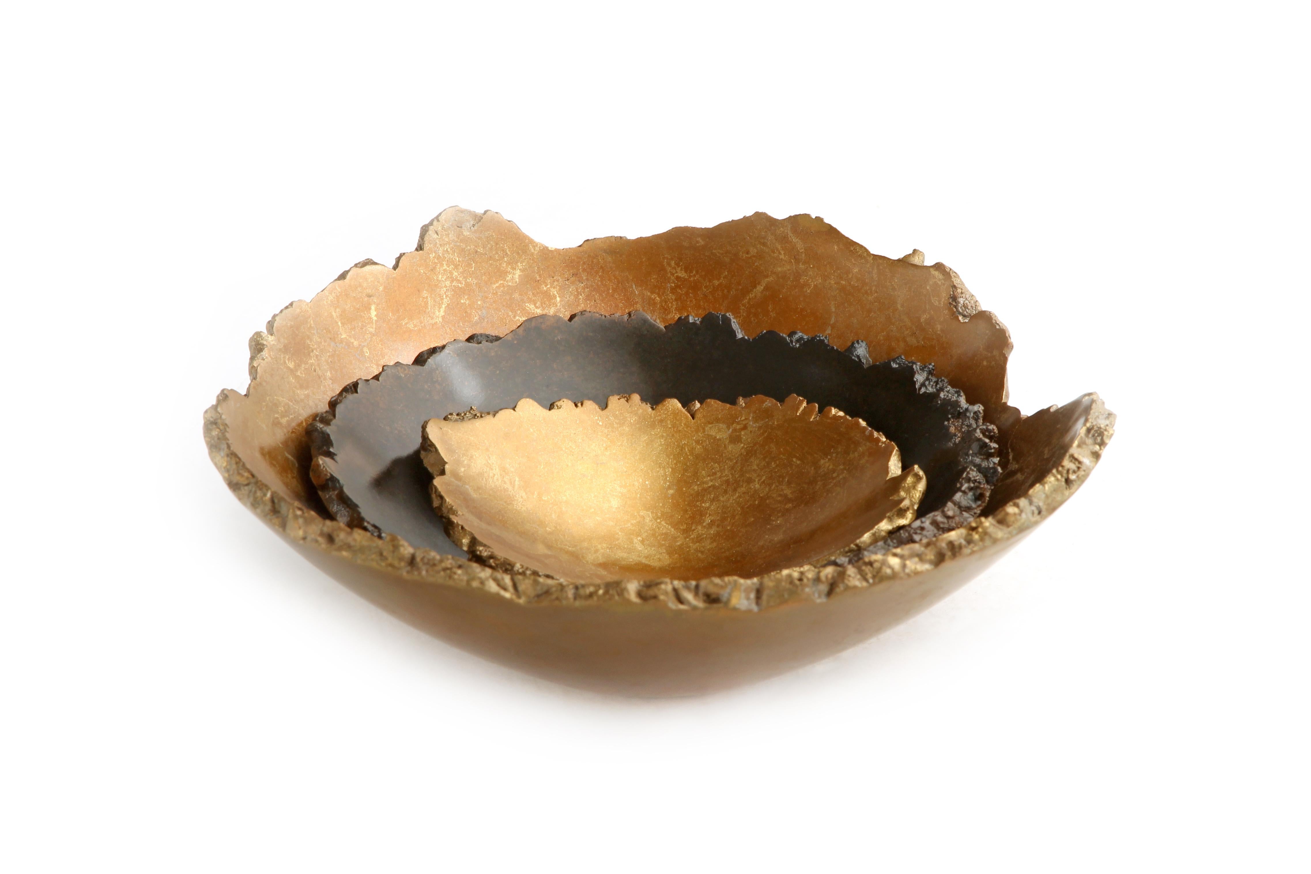 Modern Set of 3 Burl Nesting Bowls by Brian Chaaban For Sale
