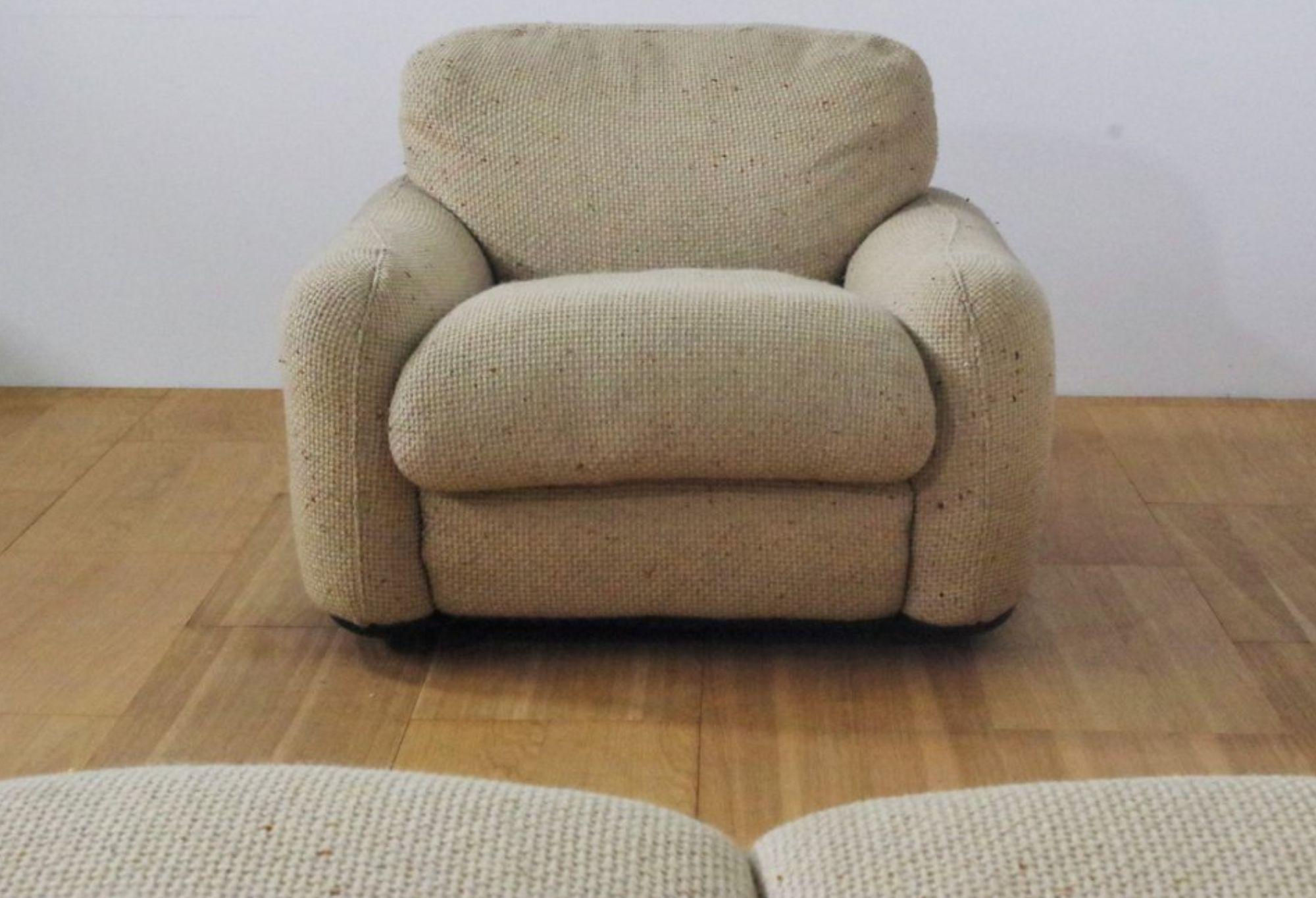 Set of 3 Busnelli Wool Sofas and Armchair – 1970s in vendita 2