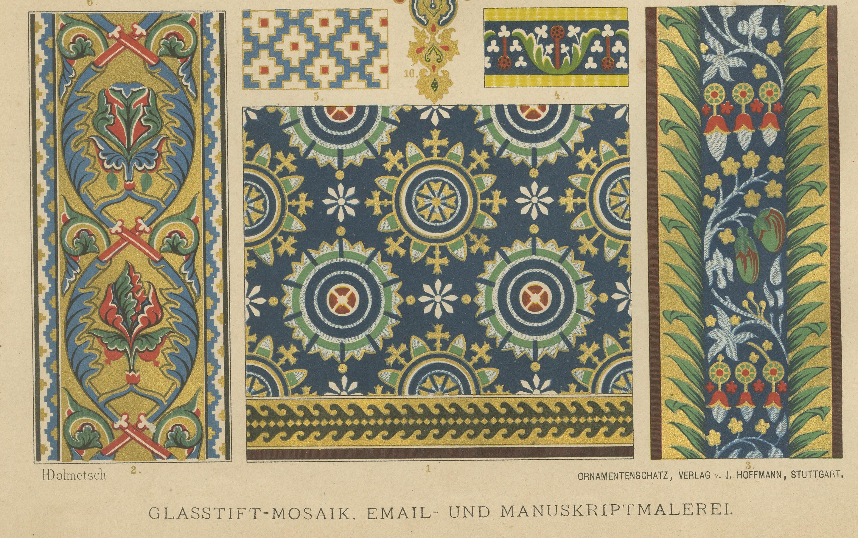 Set of 3 Byzantine Style Prints by H. Dolmetsch from Ornamentenschatz, 1887 For Sale 5