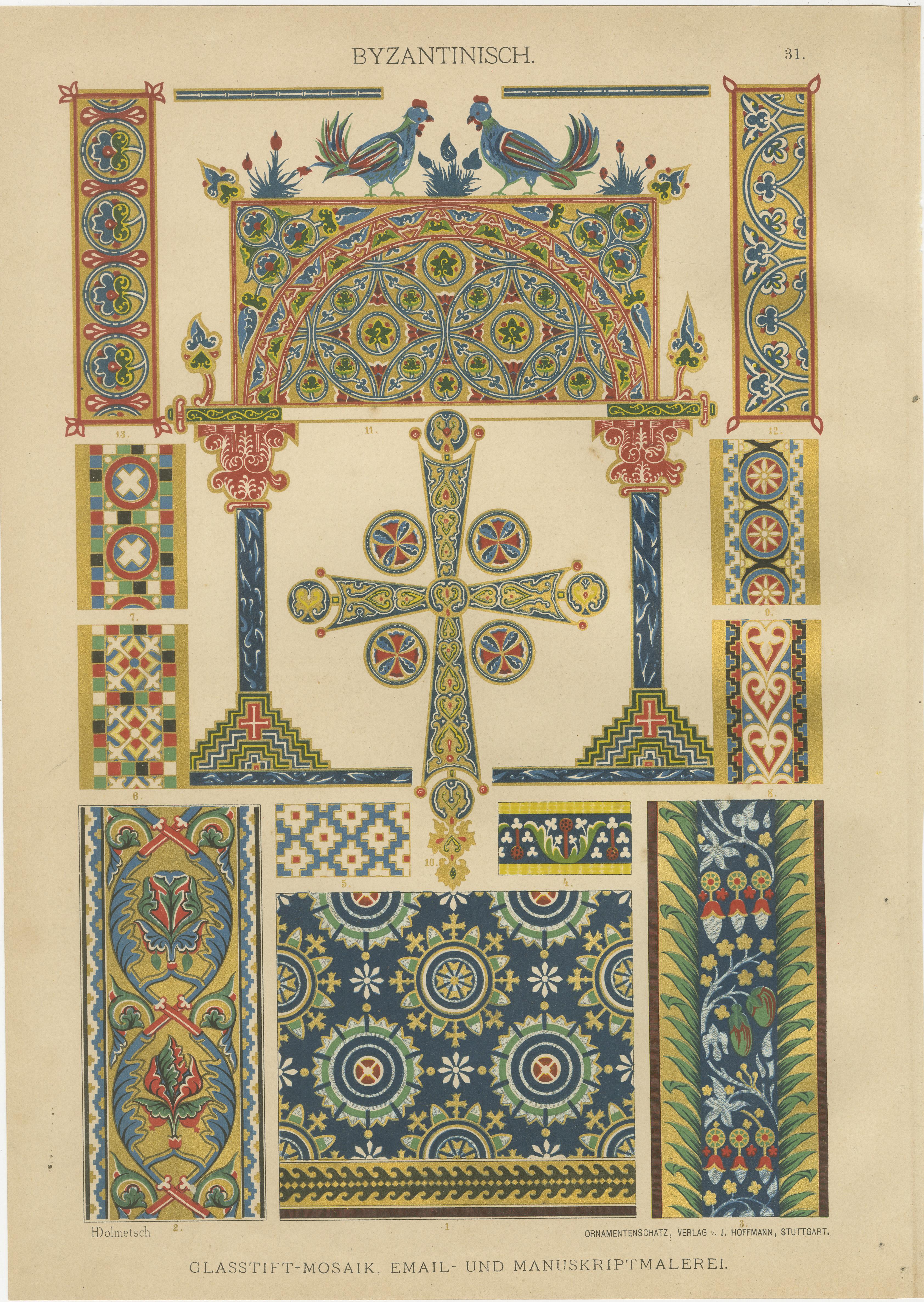 Set of 3 Byzantine Style Prints by H. Dolmetsch from Ornamentenschatz, 1880s

This vibrant set of three antique prints showcases the richness of Byzantine ornamentation as interpreted by German artist and designer Heinrich Dolmetsch in the late 19th