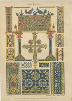 Set of 3 Byzantine Style Prints by H. Dolmetsch from Ornamentenschatz, 1887