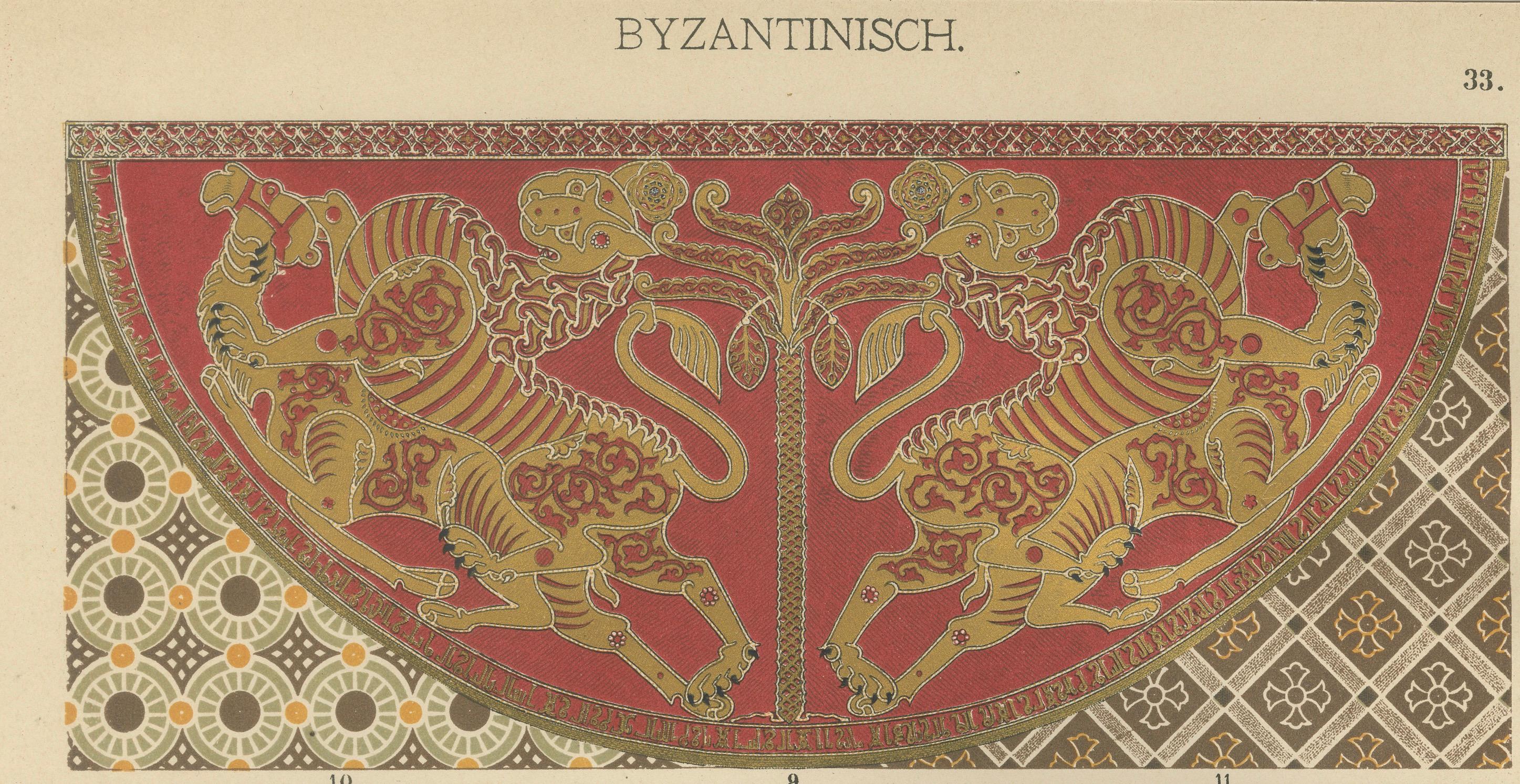 Set of 3 Byzantine Style Prints by H. Dolmetsch from Ornamentenschatz, 1887 For Sale 1