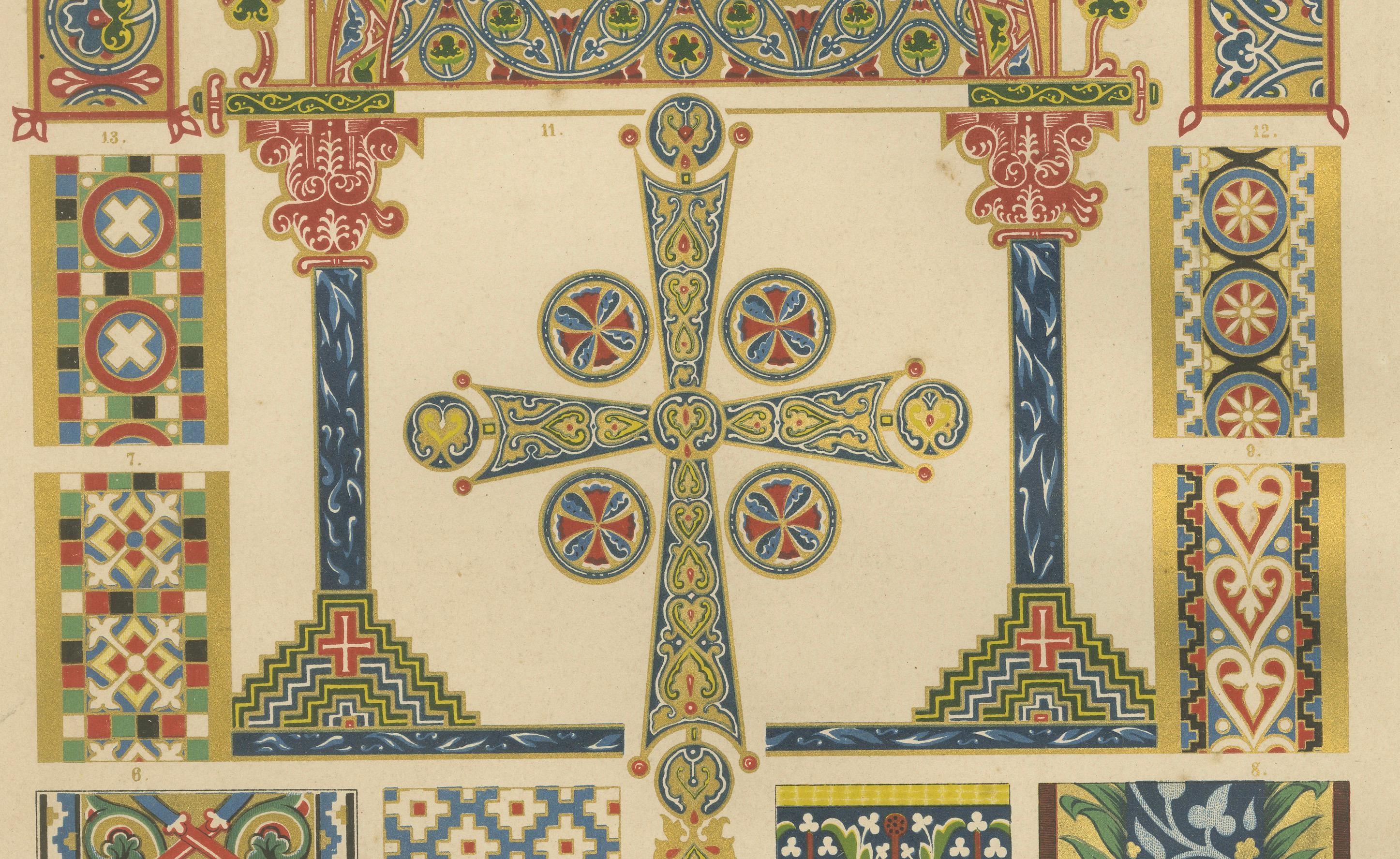 Set of 3 Byzantine Style Prints by H. Dolmetsch from Ornamentenschatz, 1887 For Sale 4