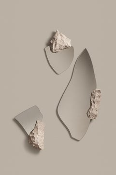 Set di 3 specchi da parete Caesura in pietra travertino Puebla di Andre Monnier
