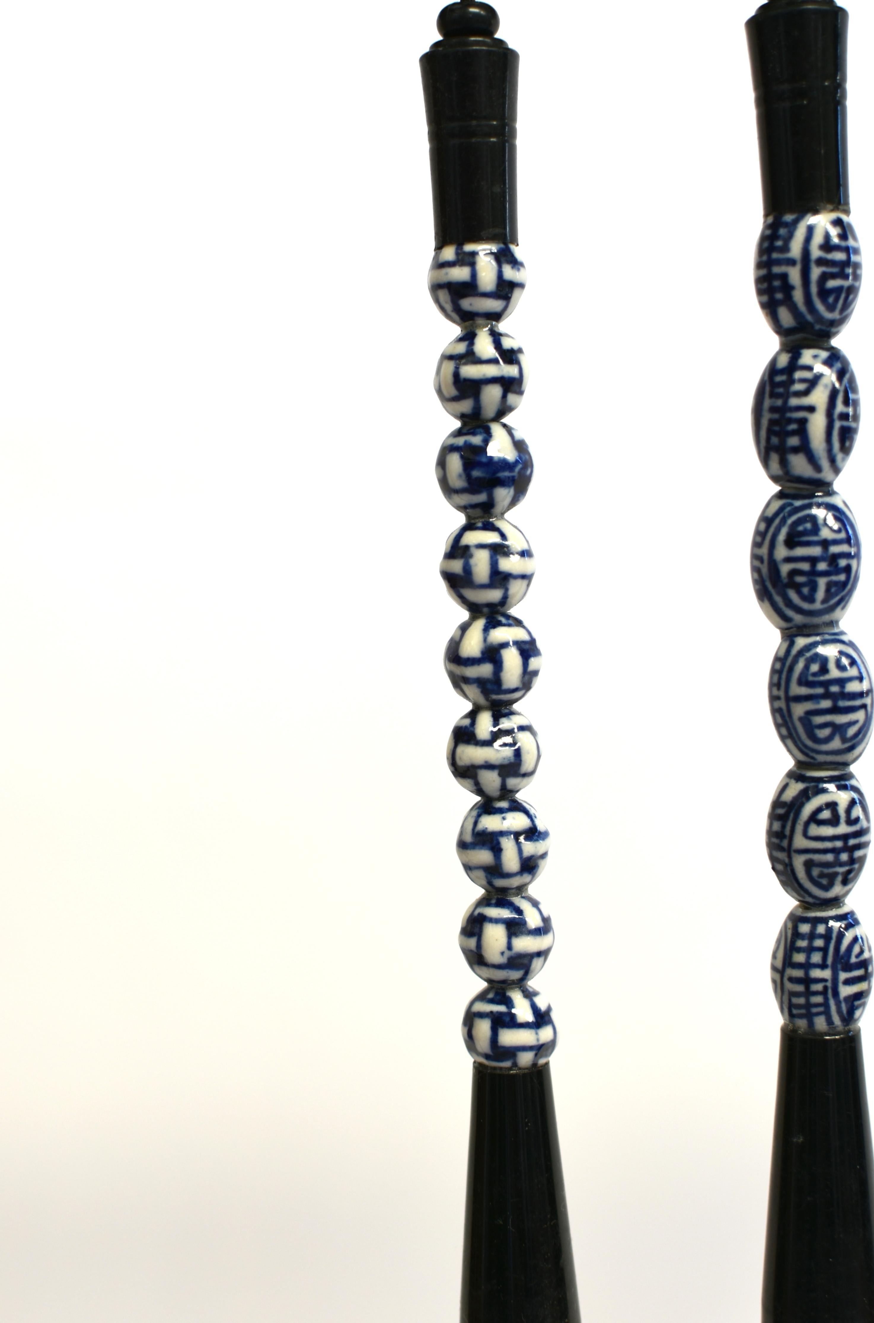 Set of 3 Calligraphy Brushes Blue and White For Sale 1
