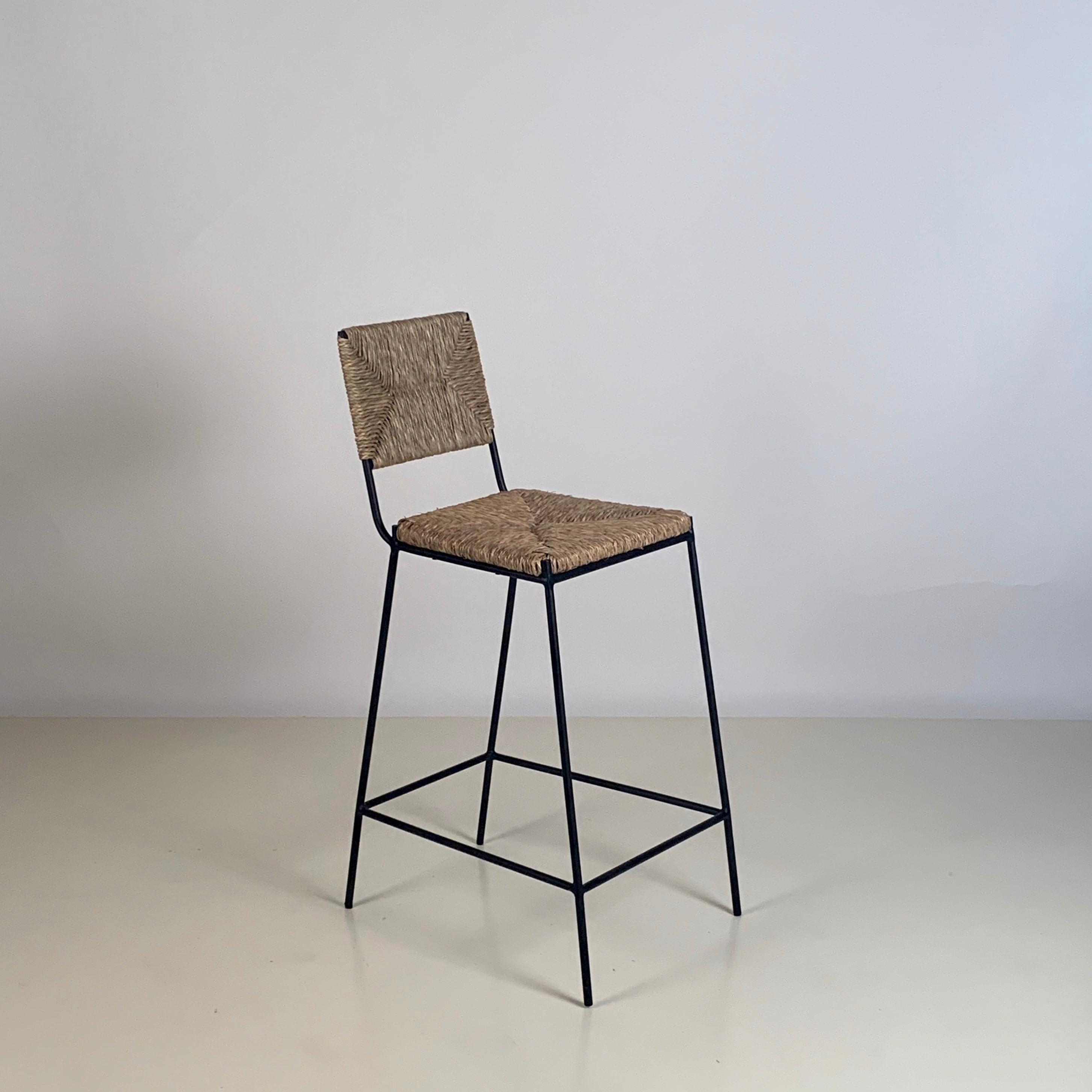 Contemporary Set of 3 'Campagne' Counter Height Stools by Design Frères For Sale
