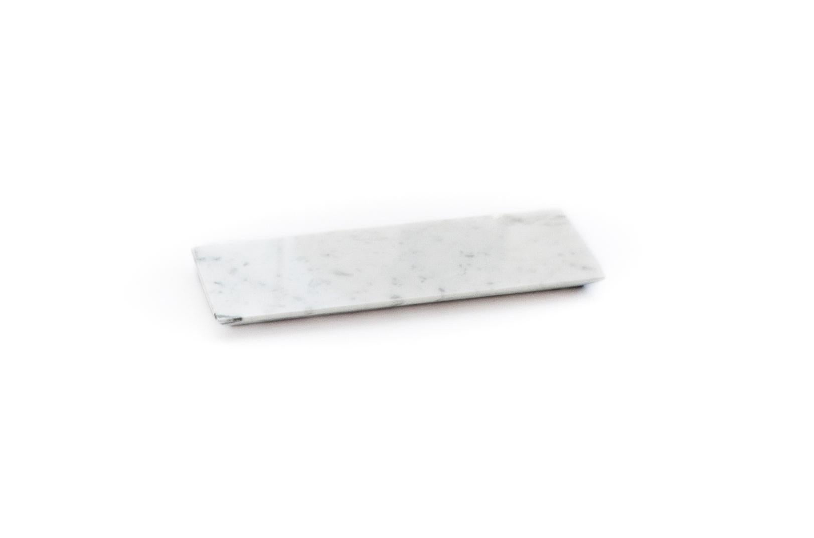 Hand-Crafted Set of 3 Canapè / Cheese Plates in White Carrara Marble