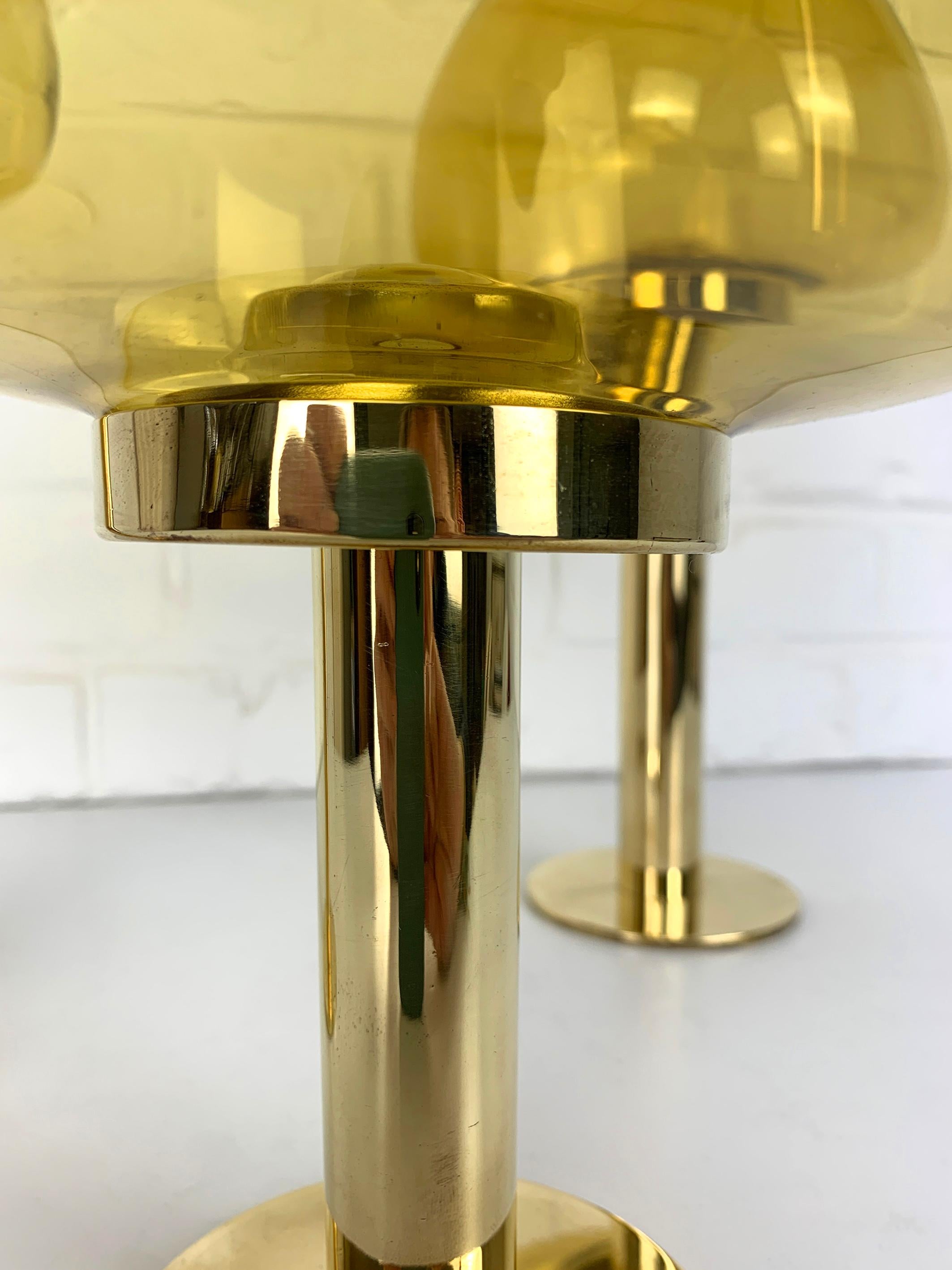 20th Century Set of 3 candle-lights in Brass, Hans-Agne Jakobsson, AB Markaryd, Sweden, 1960s For Sale