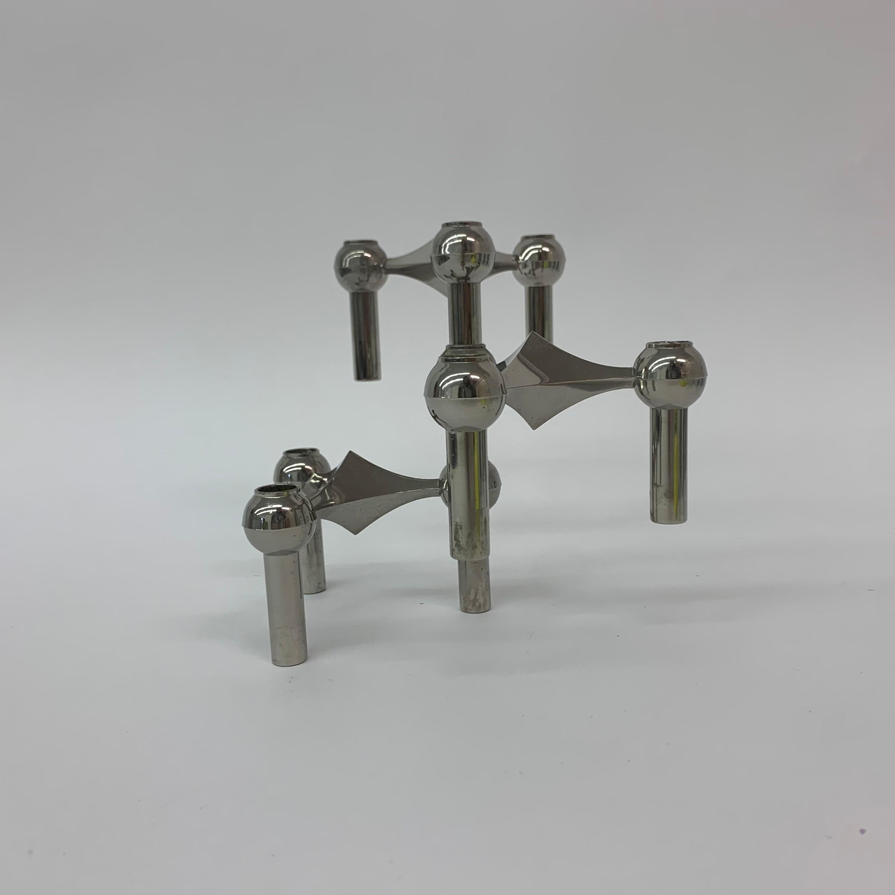 Set of 3 Candlestick by Fritz Nagel & Ceasar Stoffi and Manufactured by BMF 1960 For Sale 4