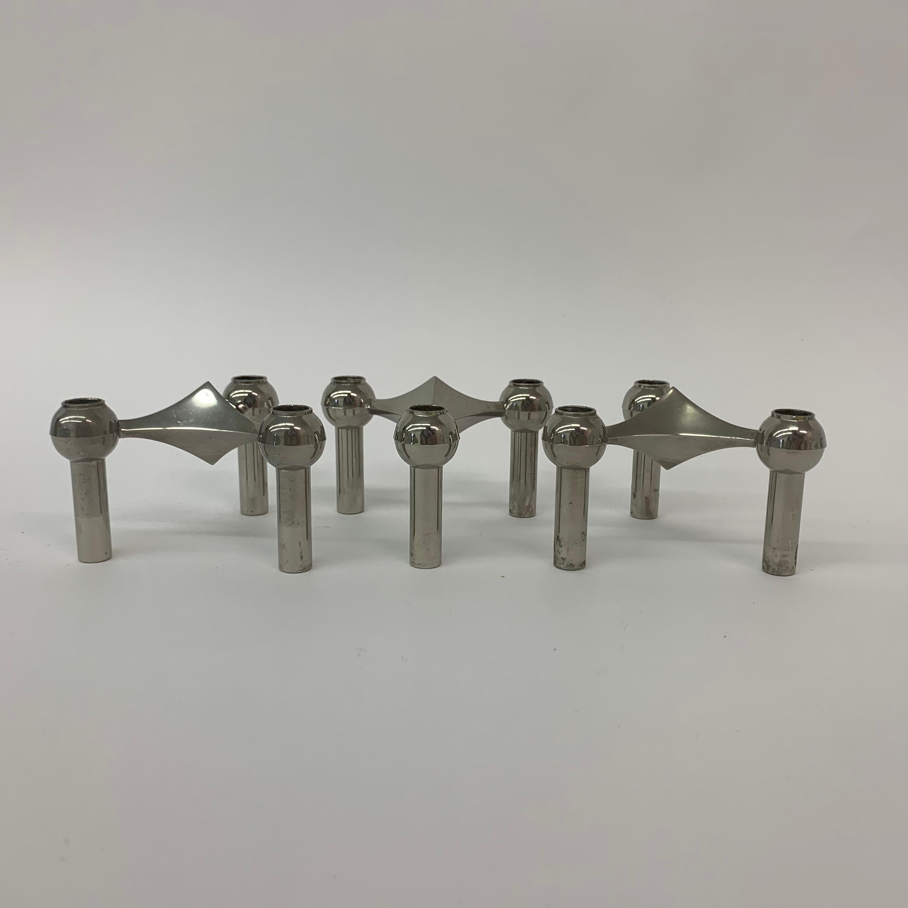 Set of 3 Candlestick by Fritz Nagel & Ceasar Stoffi and Manufactured by BMF 1960 For Sale 5