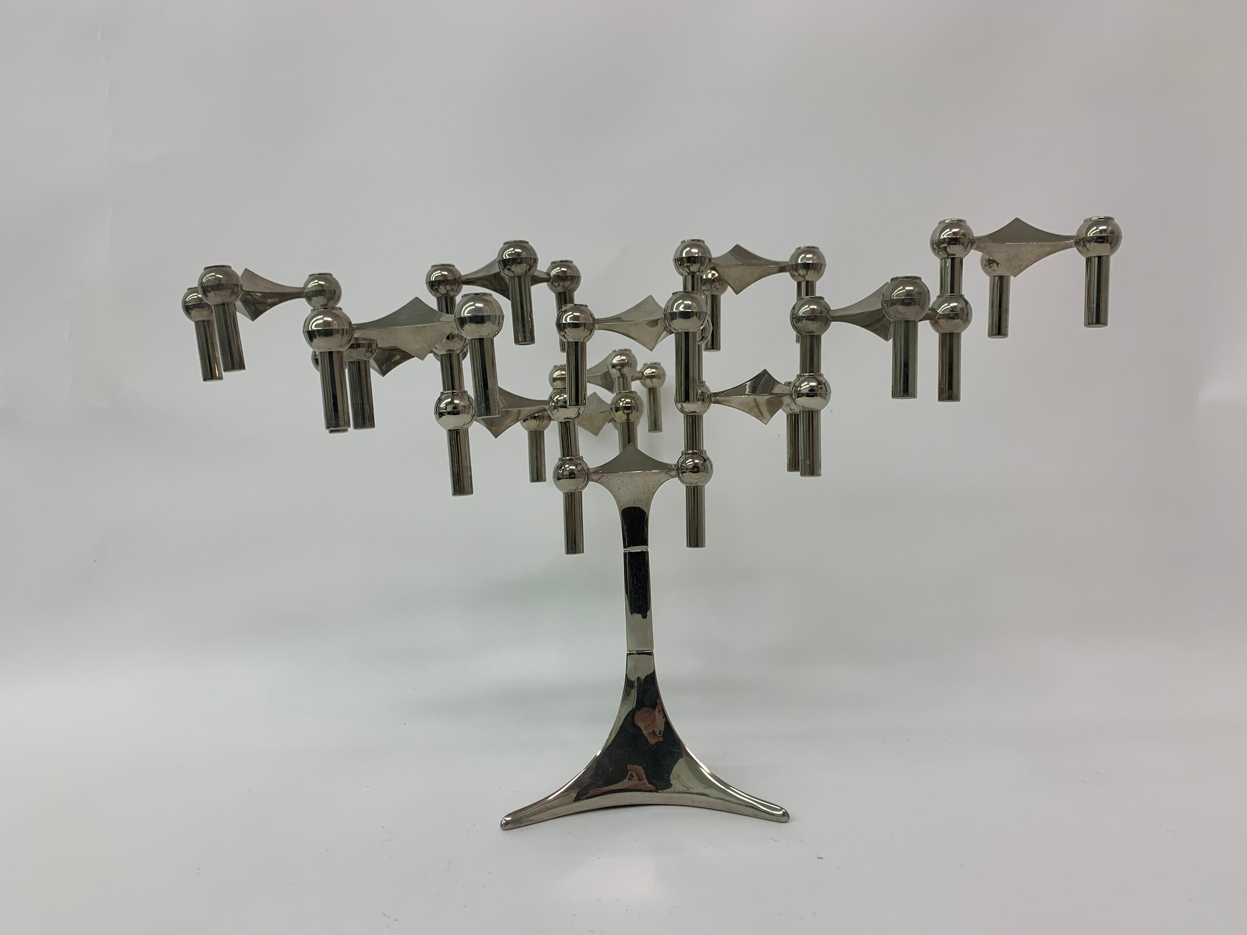 Mid-Century moderno Set di 3 candelieri di Fritz Nagel & Stoffi e prodotti da BMF 1960 in vendita