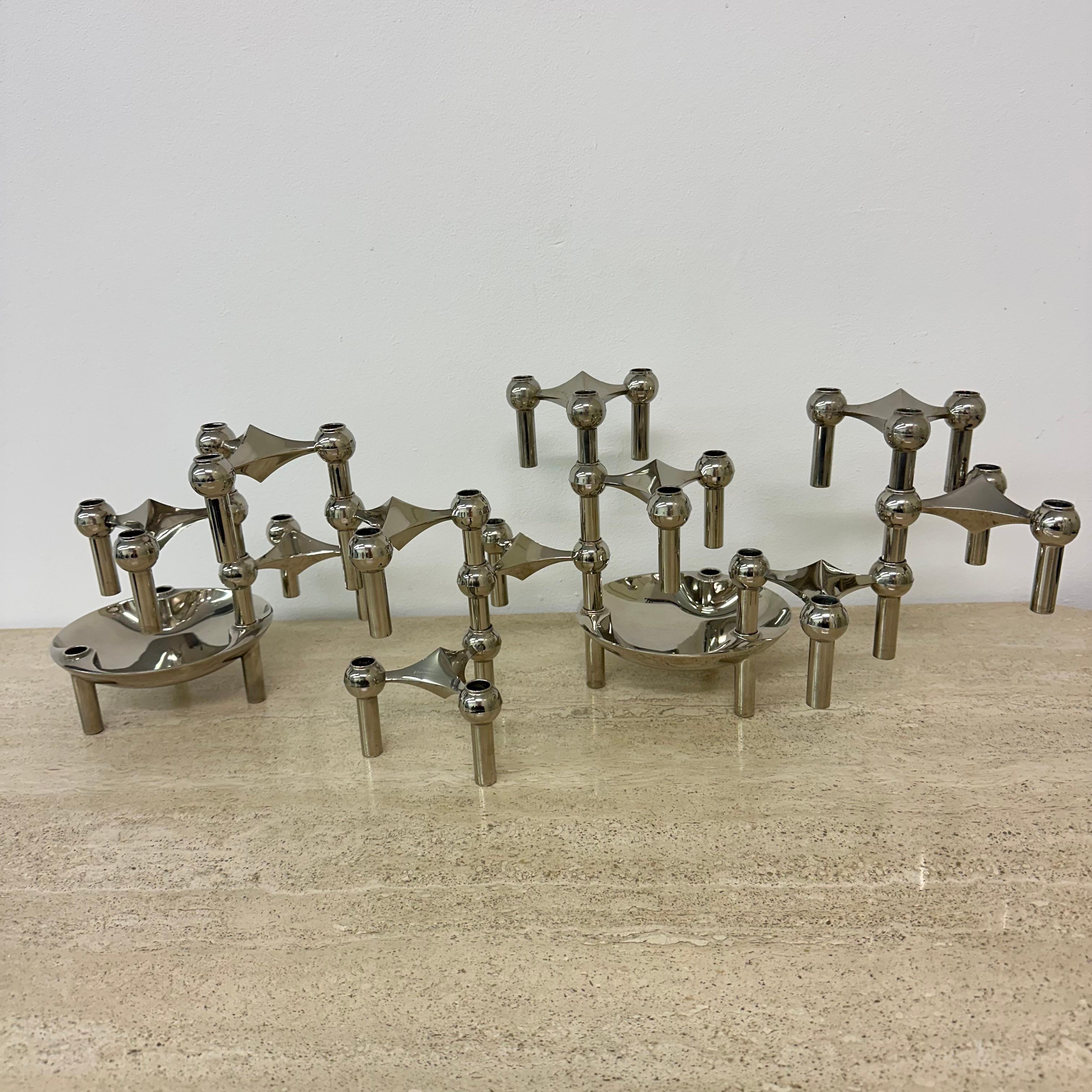 Tedesco Set di 3 candelieri di Fritz Nagel & Stoffi e prodotti da BMF 1960 in vendita