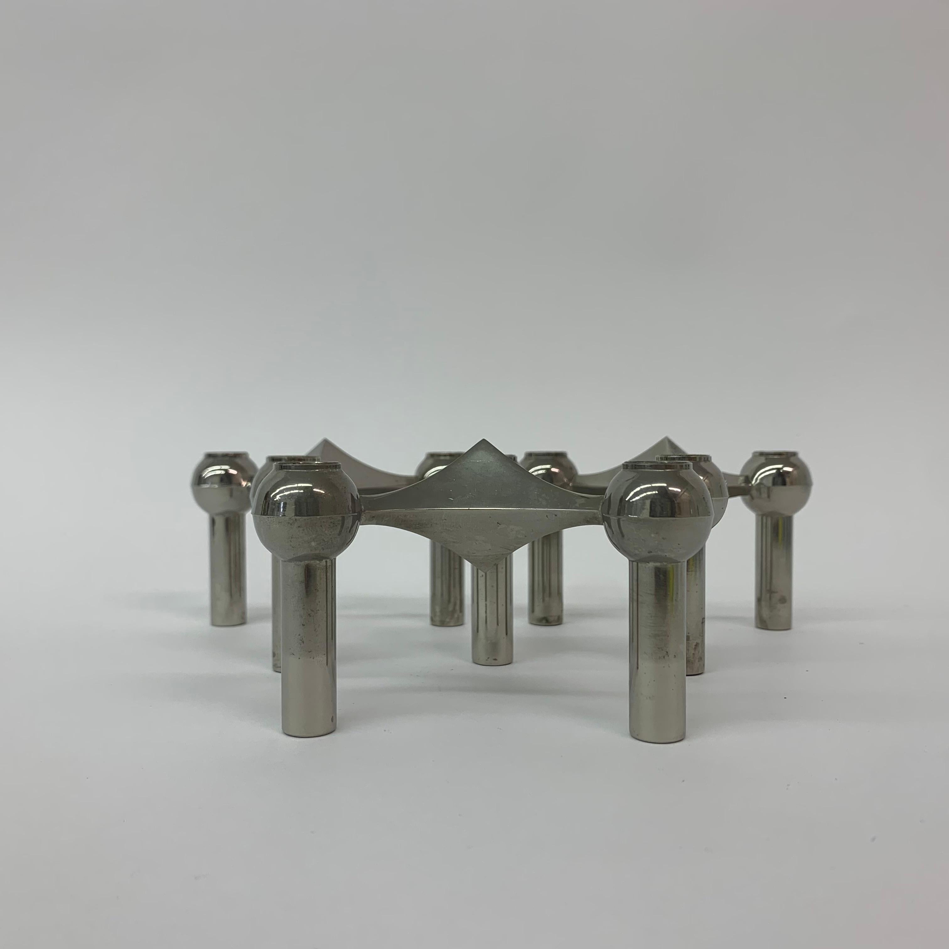 Set of 3 Candlestick by Fritz Nagel & Ceasar Stoffi and Manufactured by BMF 1960 In Good Condition For Sale In Delft, NL