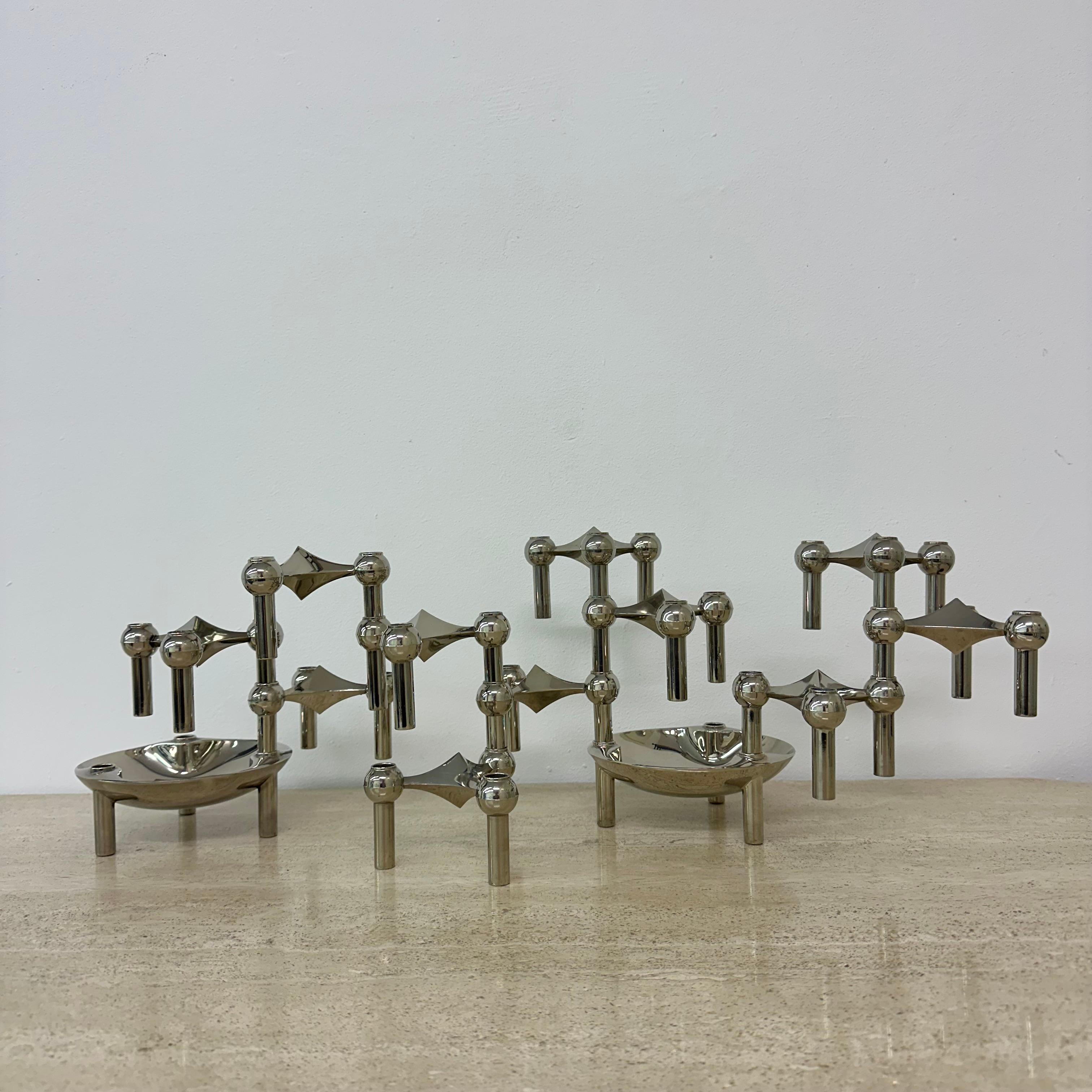 Metallo Set di 3 candelieri di Fritz Nagel & Stoffi e prodotti da BMF 1960 in vendita