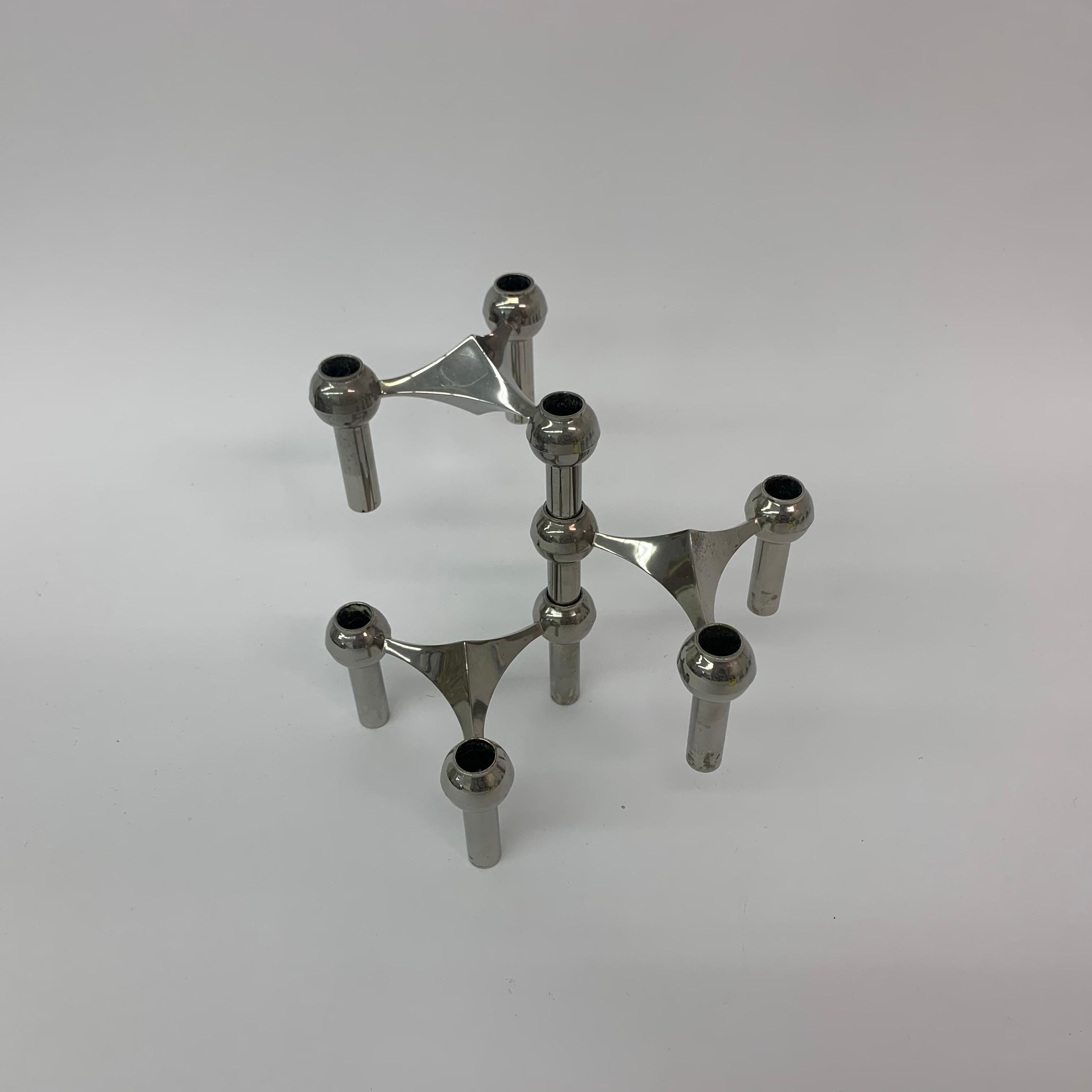 Set of 3 Candlestick by Fritz Nagel & Ceasar Stoffi and Manufactured by BMF 1960 For Sale 2