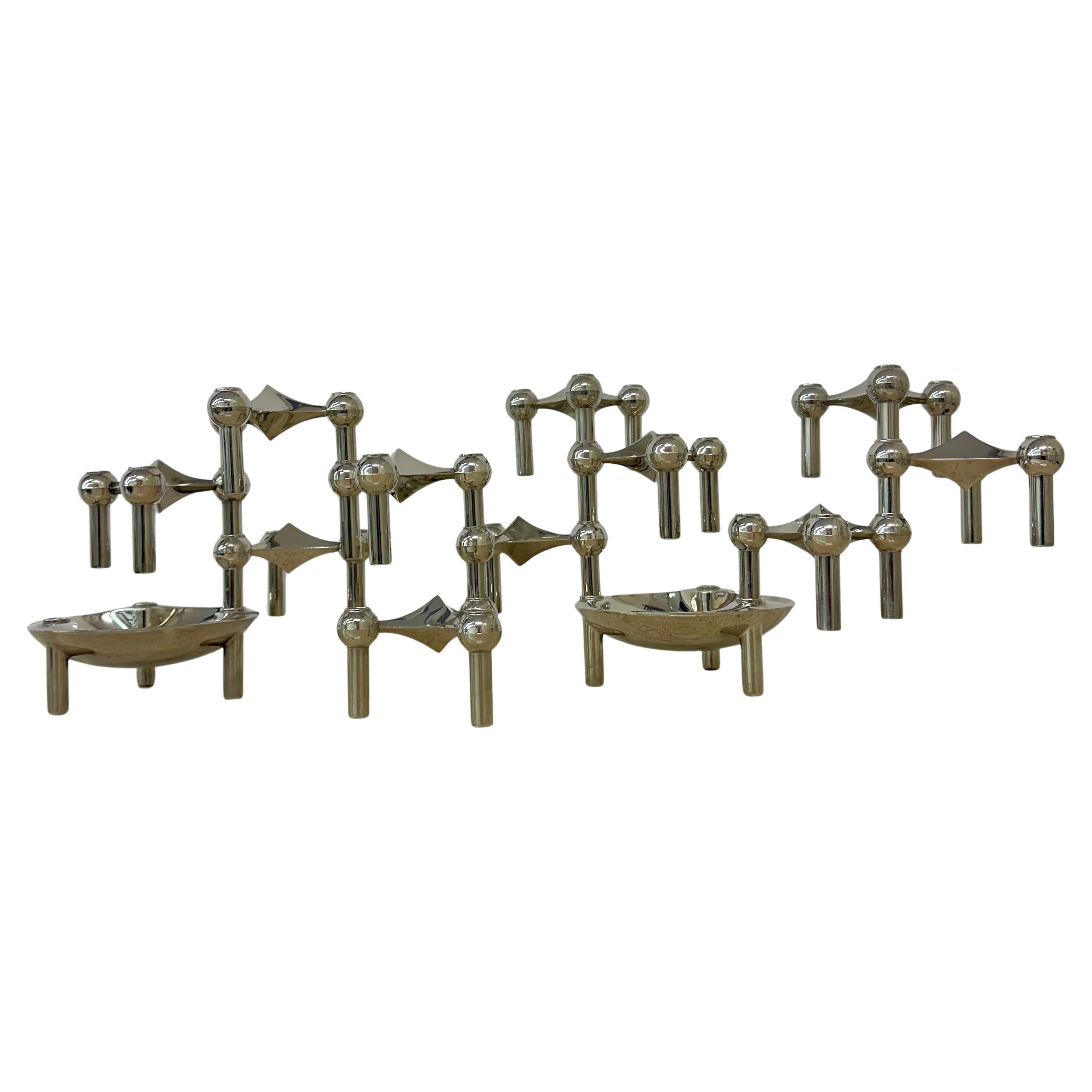Juego de 3 candelabros de Fritz Nagel & Ceasar Stoffi y fabricados por BMF 1960