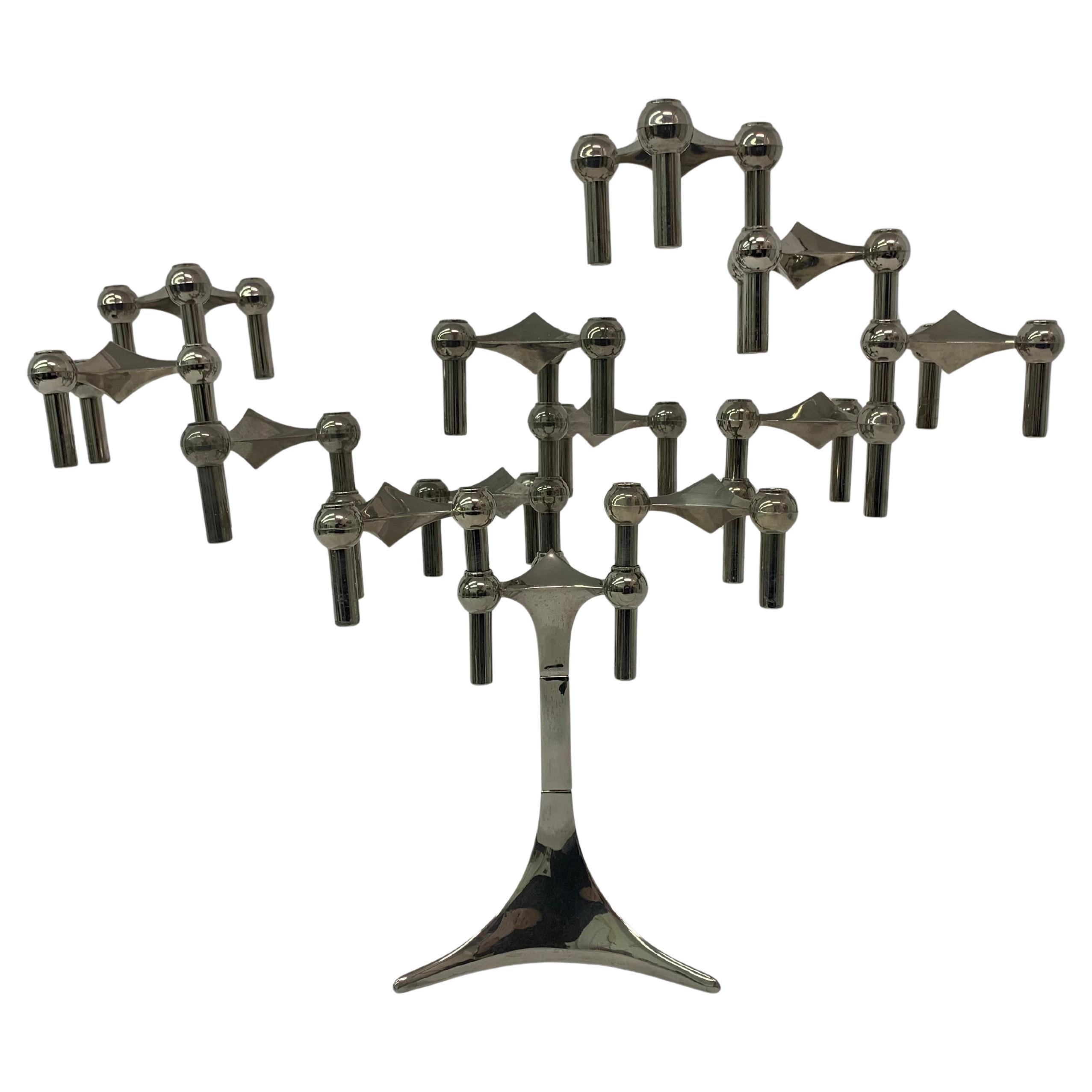 Juego de 3 candelabros de Fritz Nagel & Ceasar Stoffi y fabricados por BMF 1960