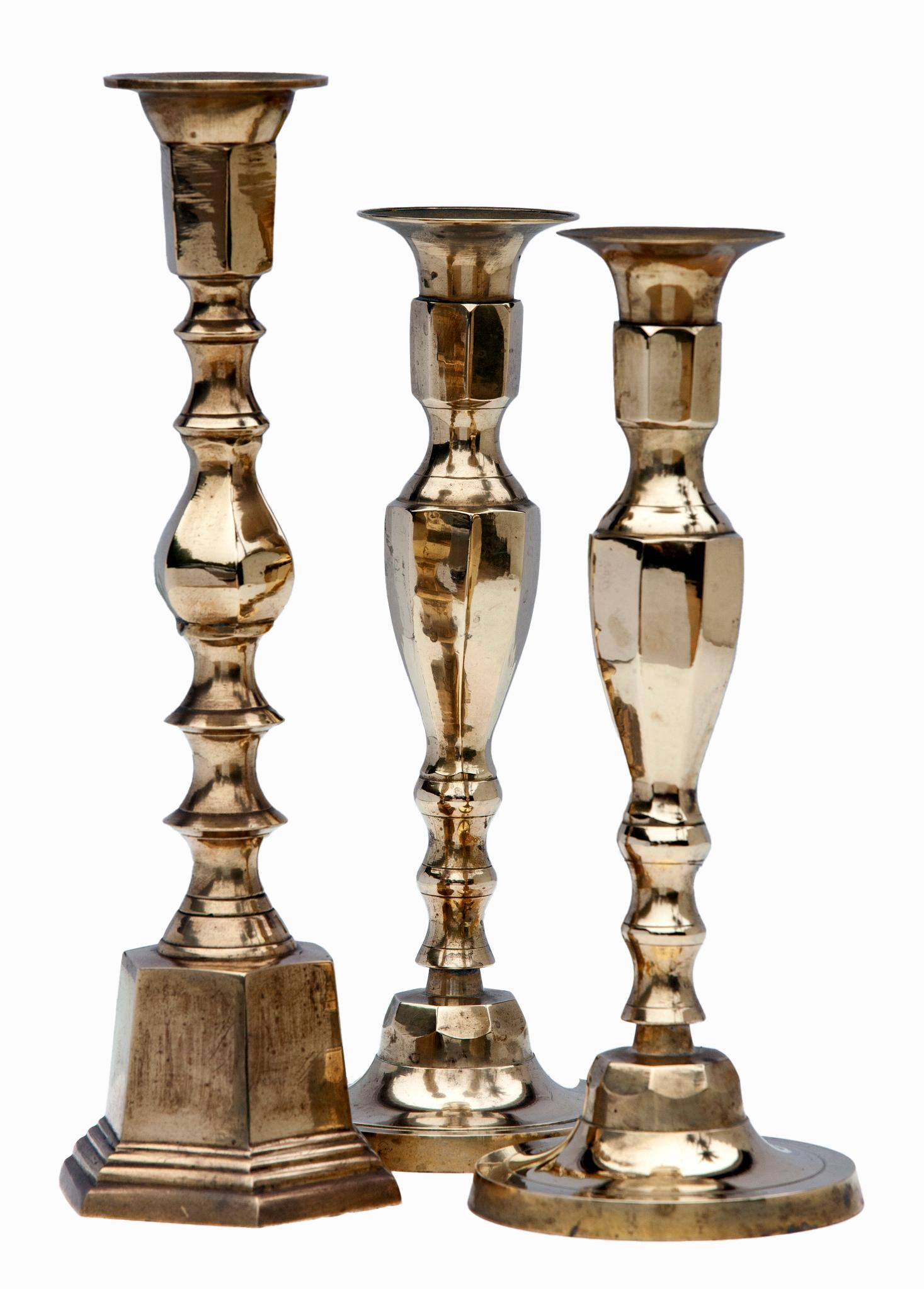 Georgian Set Of 3 Candlesticks For Sale